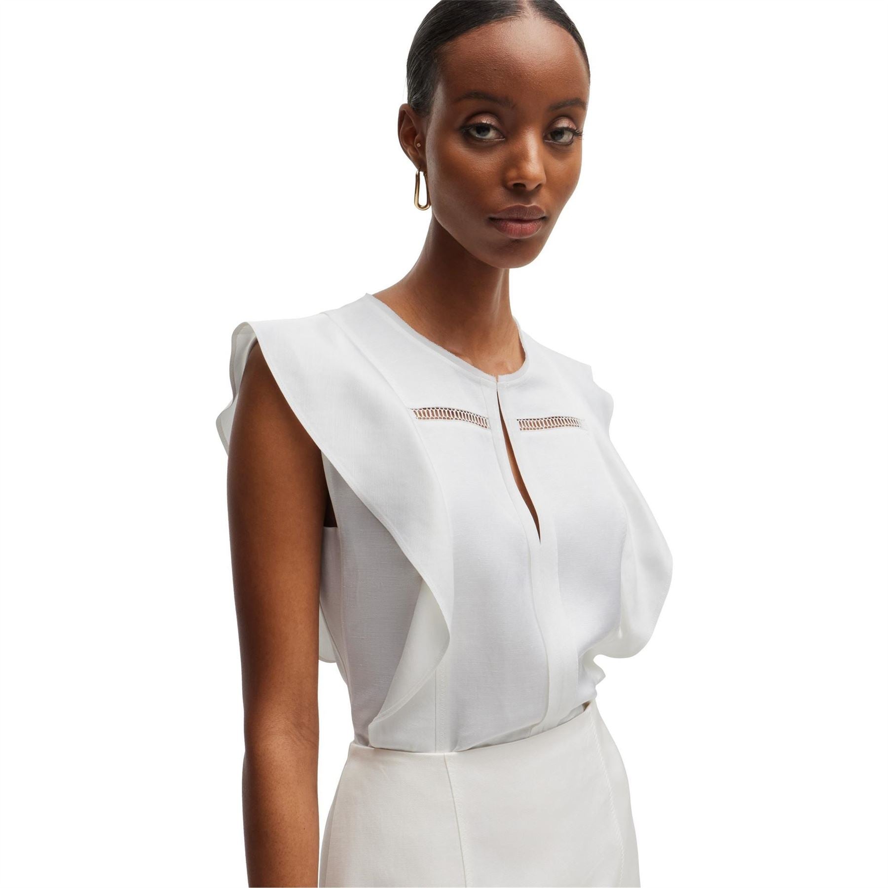 Boss Keyhole Neck Regular Fit Blouse