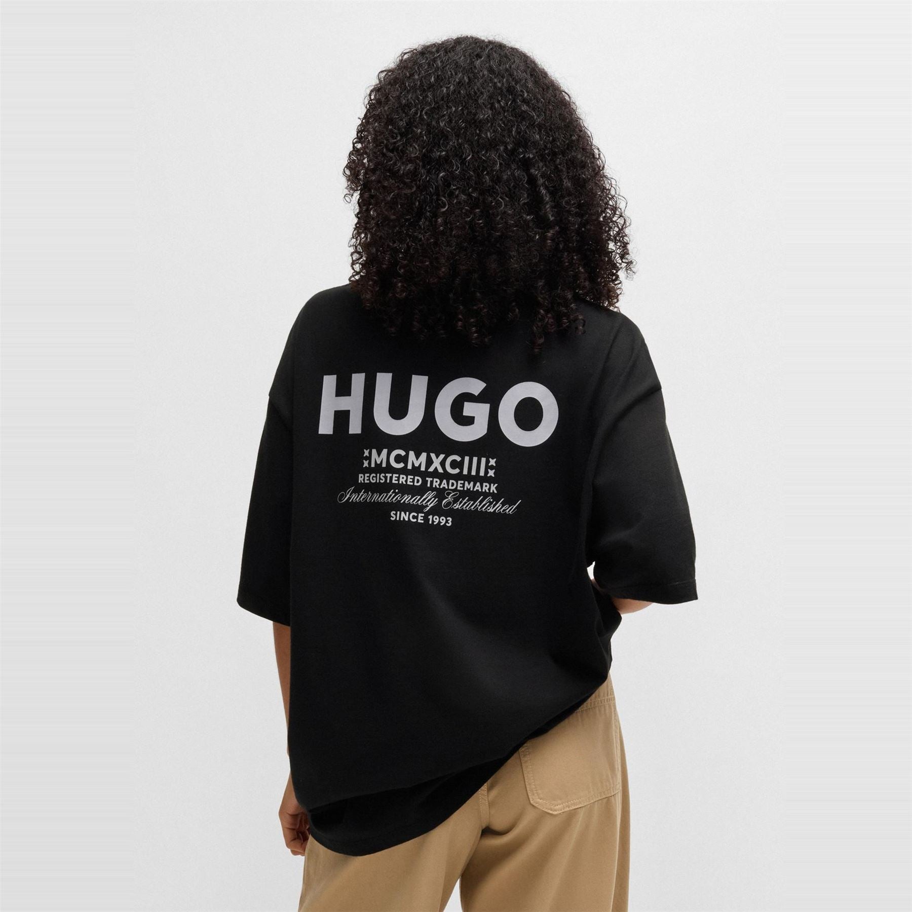 Hugo HUGO Printed Logo Back T Shirt with MCMXCIII text   Regular Fit