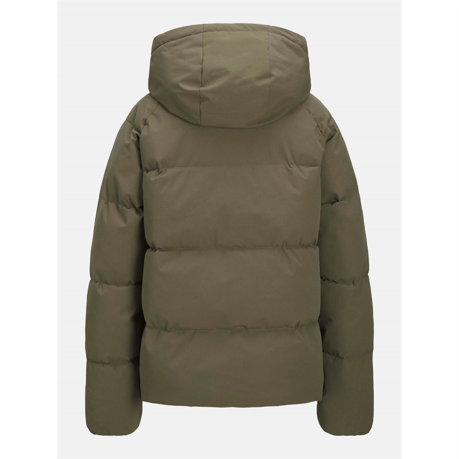 JJXX Womens Global Solid Patterned Hooded Snap Button Puffer Jacket