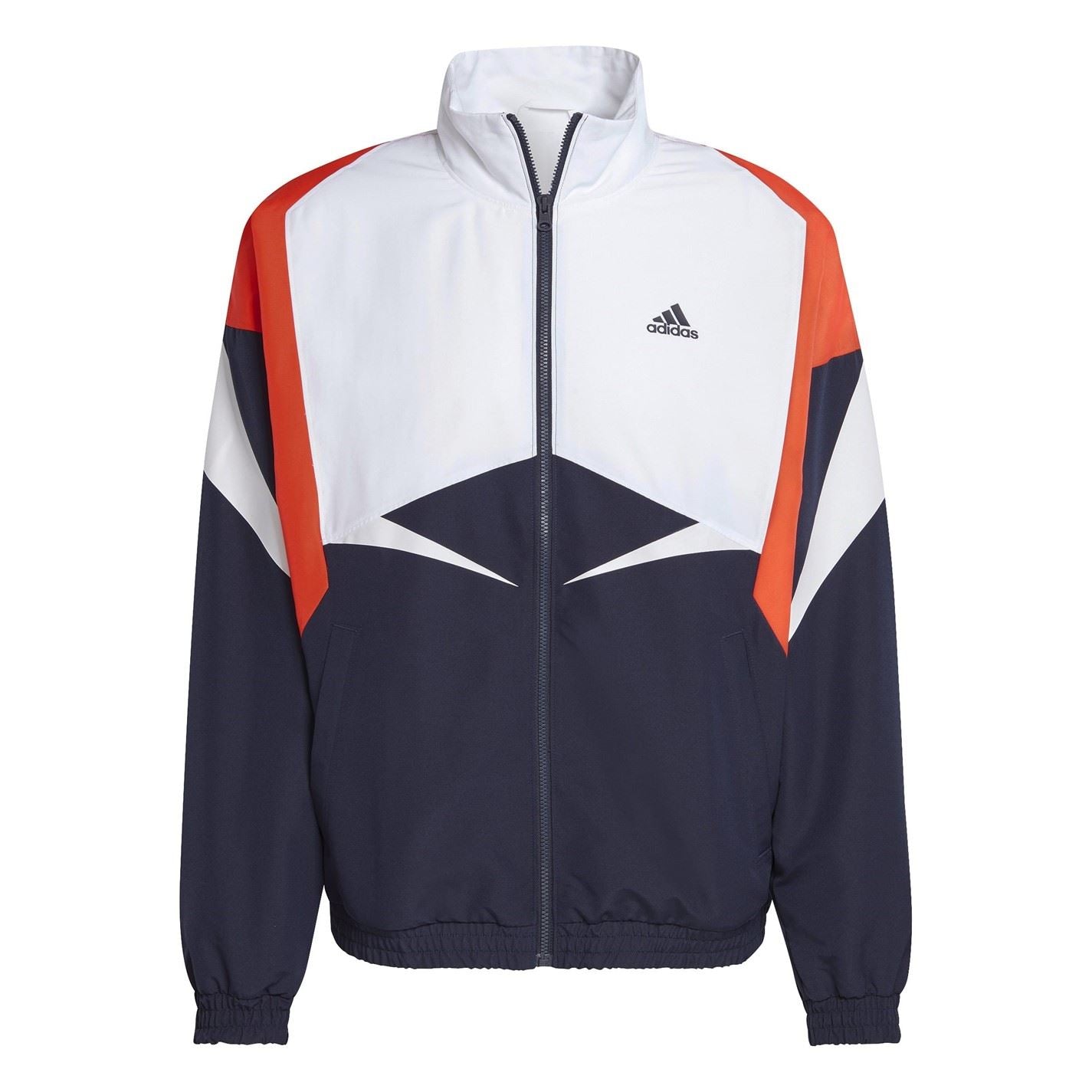 adidas Color Block High Neck Ribbed Cuff Track Jacket