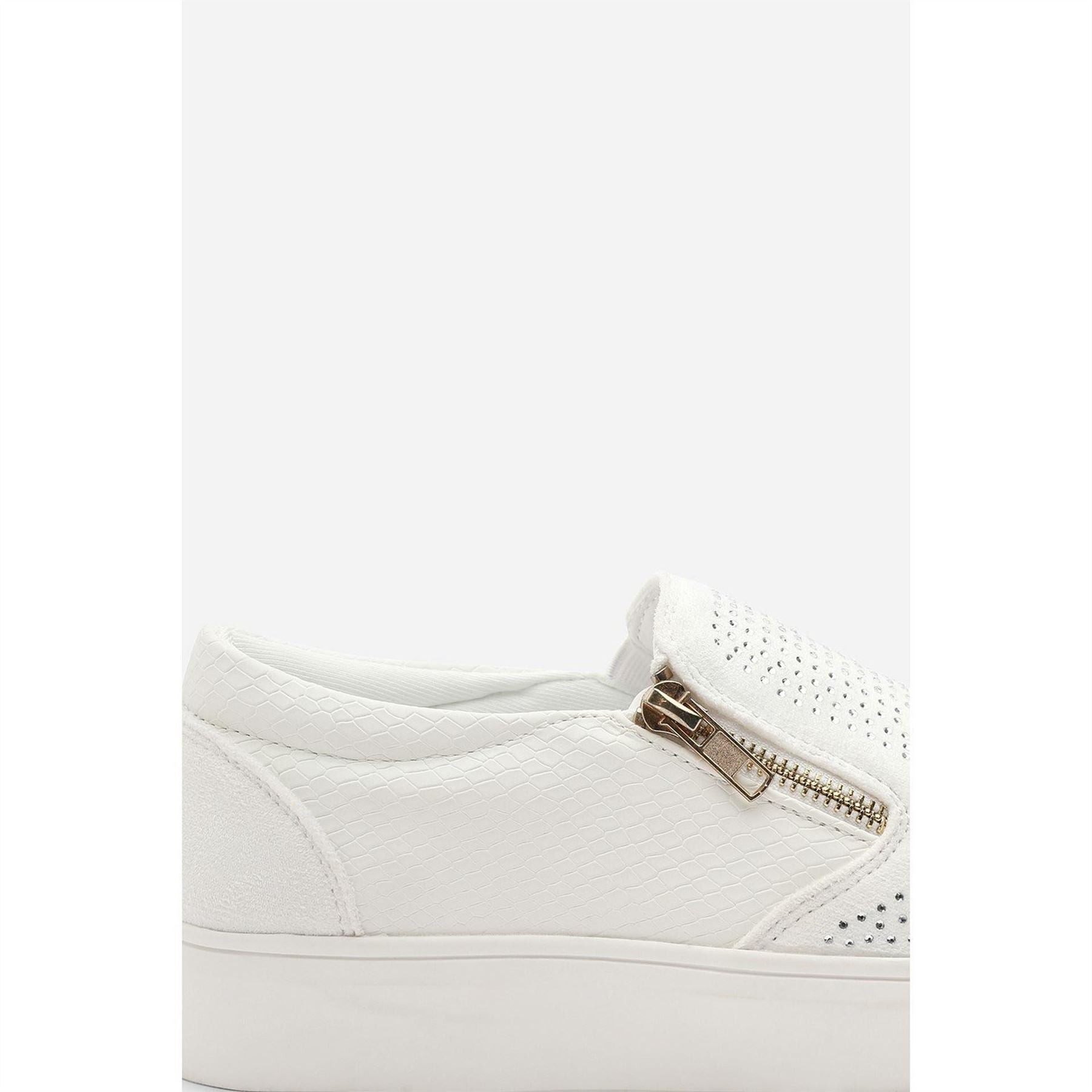 Wheres That From Zip Detail Trainer With Diamante Toe