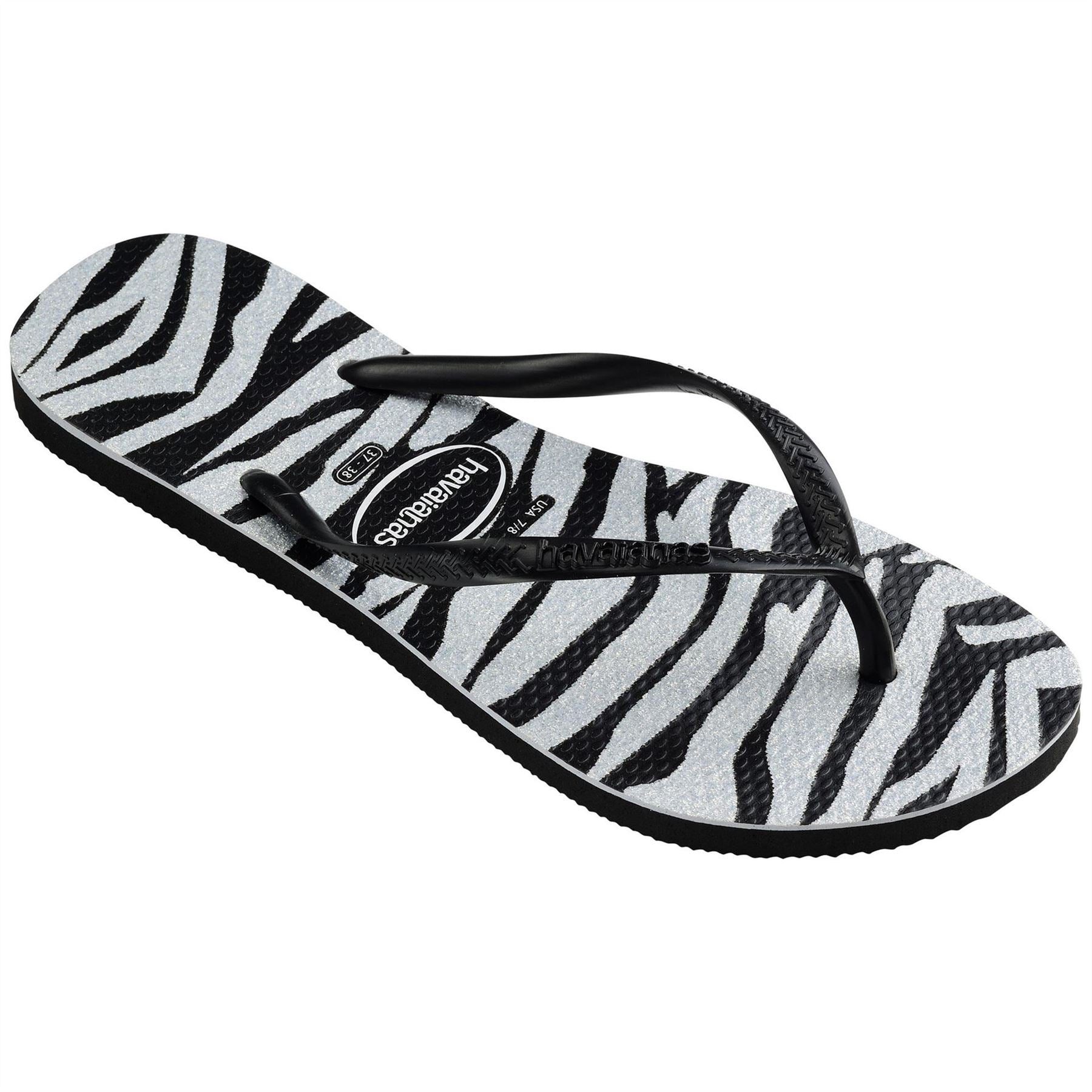Havaianas Hav. Slim Animals Glitter Black 33  Flip Flops Womens