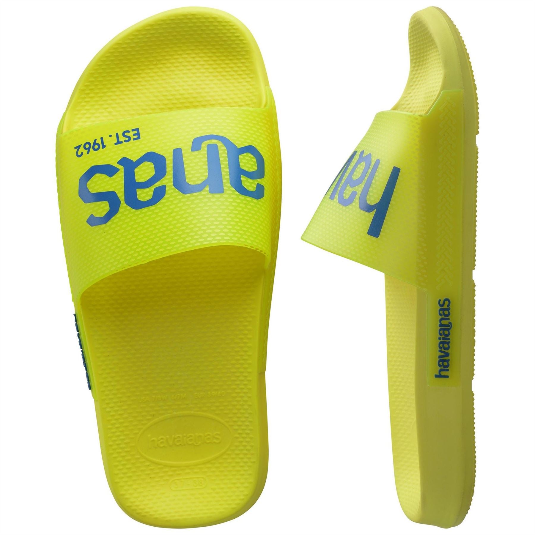 Havaianas Logo Print Open Toe Slip on Slides