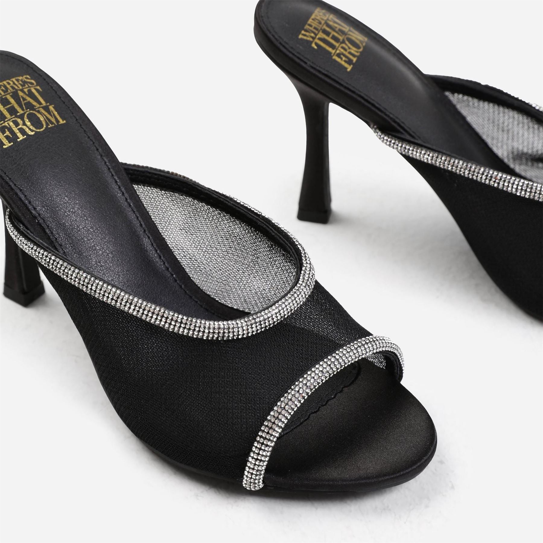 Wheres That From Open Toe High Heel Mules