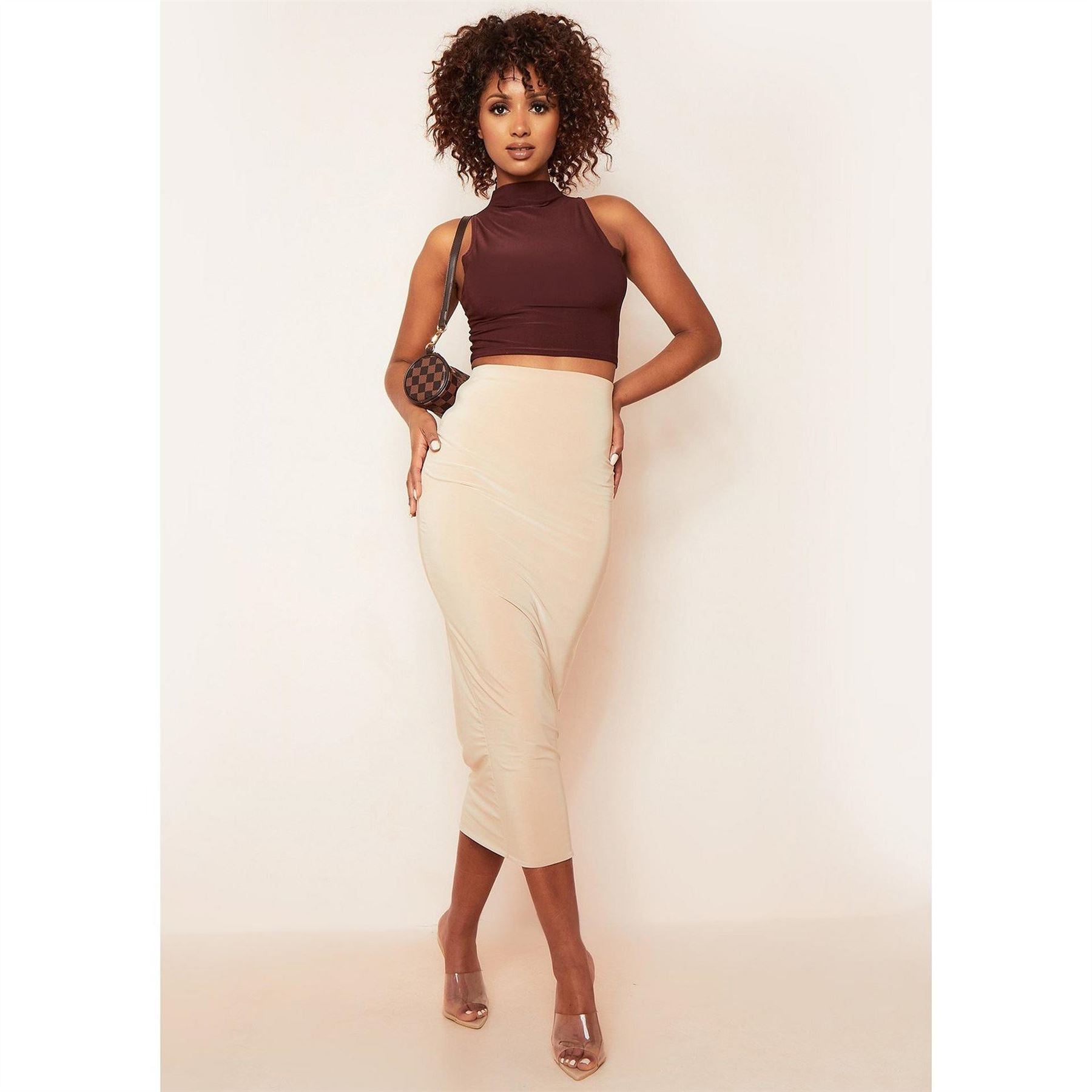 Missy Empire Neck Cropped Racer Crop Top