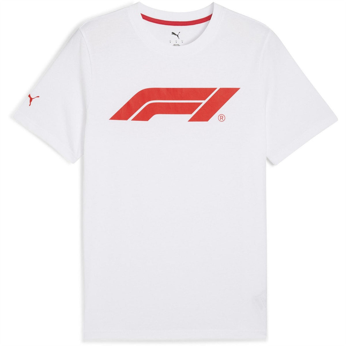 Puma Formula One Printed Logo Crew Neck Short Sleeve T-Shirt