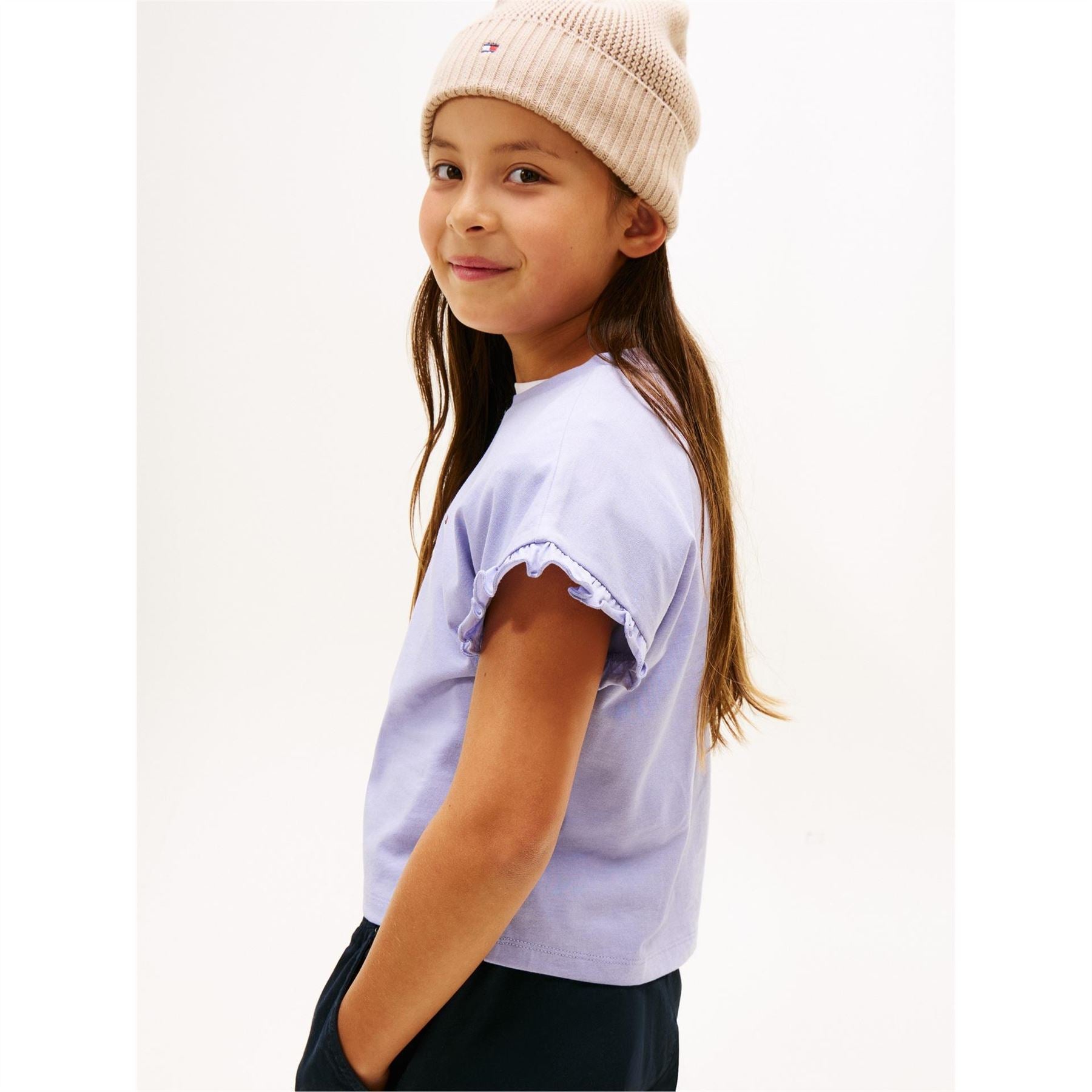 Tommy Hilfiger Essential Crew Neck Ruffle Sleeve T-Shirt