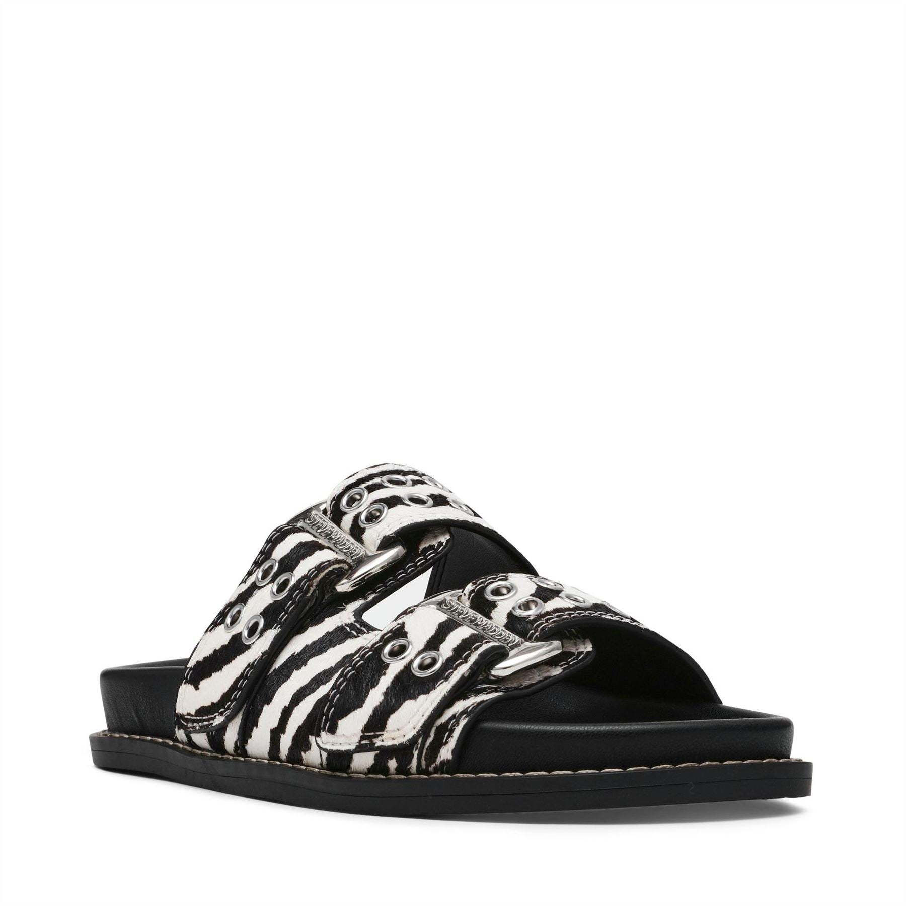 Steve Madden Zebra Patterned Pool Flatform Slides