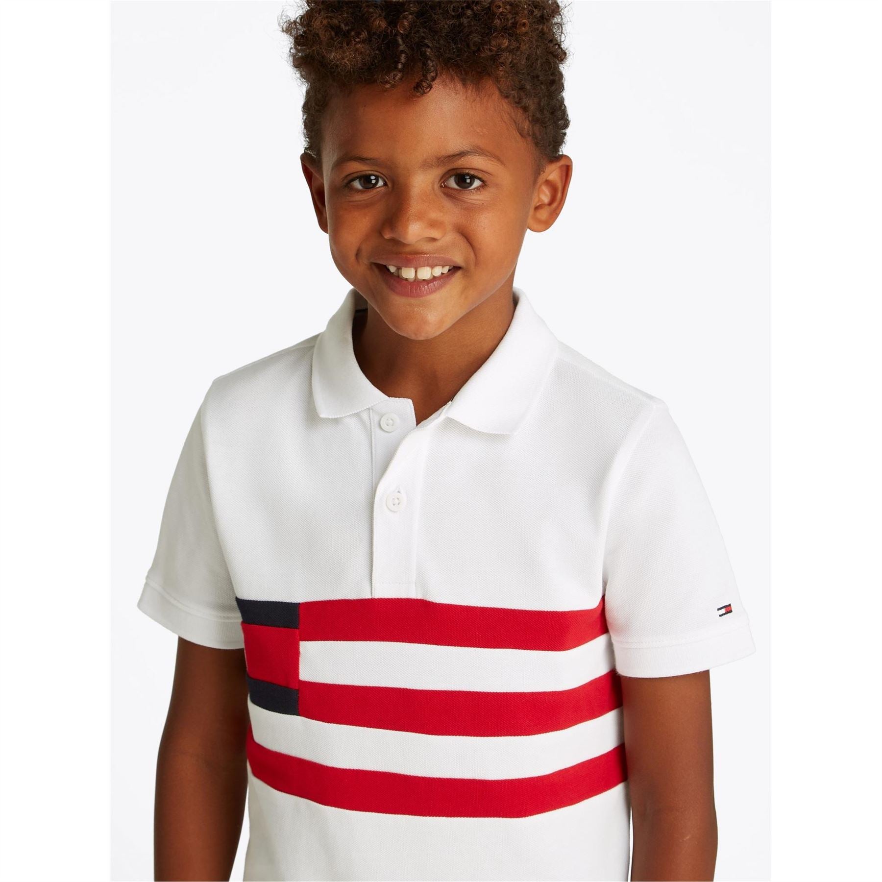 Tommy Hilfiger Flag Colour Block Short Sleeve Polo Shirt