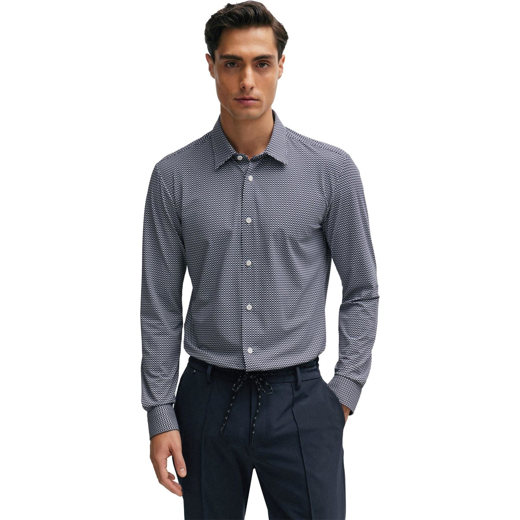 Boss P Roan Kent Patterned Long Sleeve Shirt