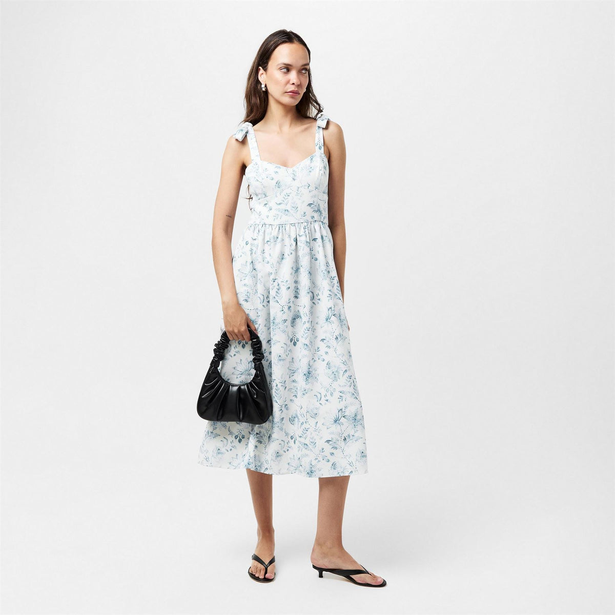 French Connection Serenity Square Neck Sleeveless Midi Dress