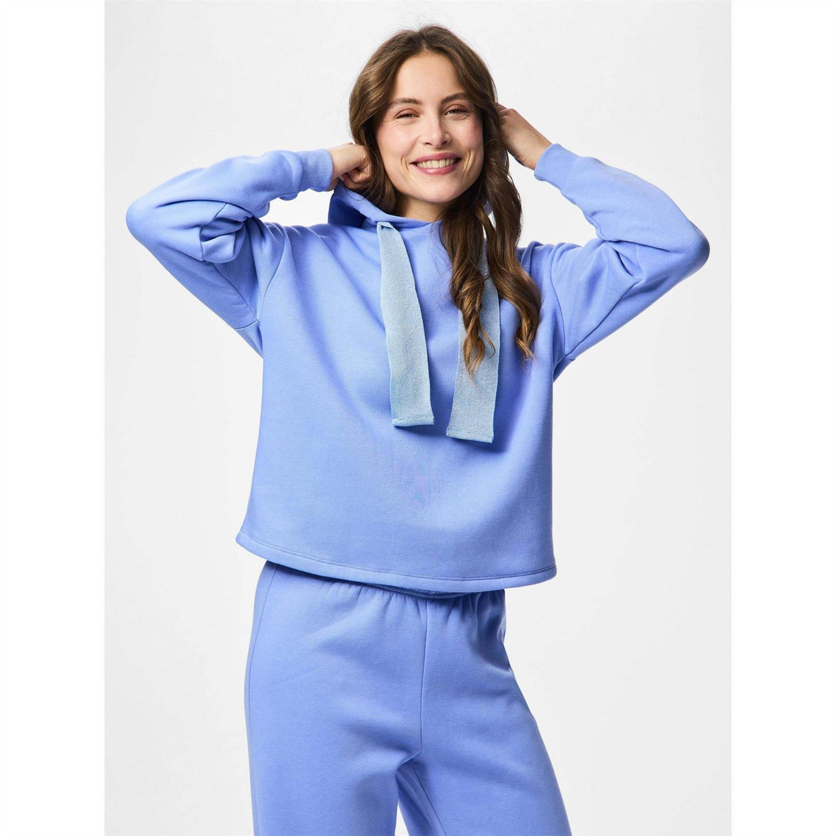 Pieces Hooded Neck Long Sleeve Drop Shoulder Sweatshirt