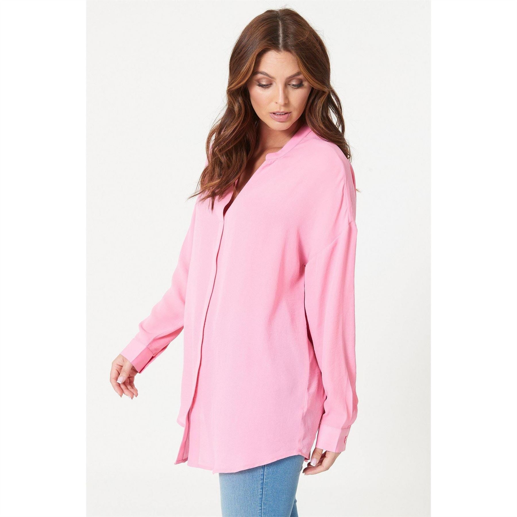 Be You Relaxed Fit V Neck Long Sleeve Blouse
