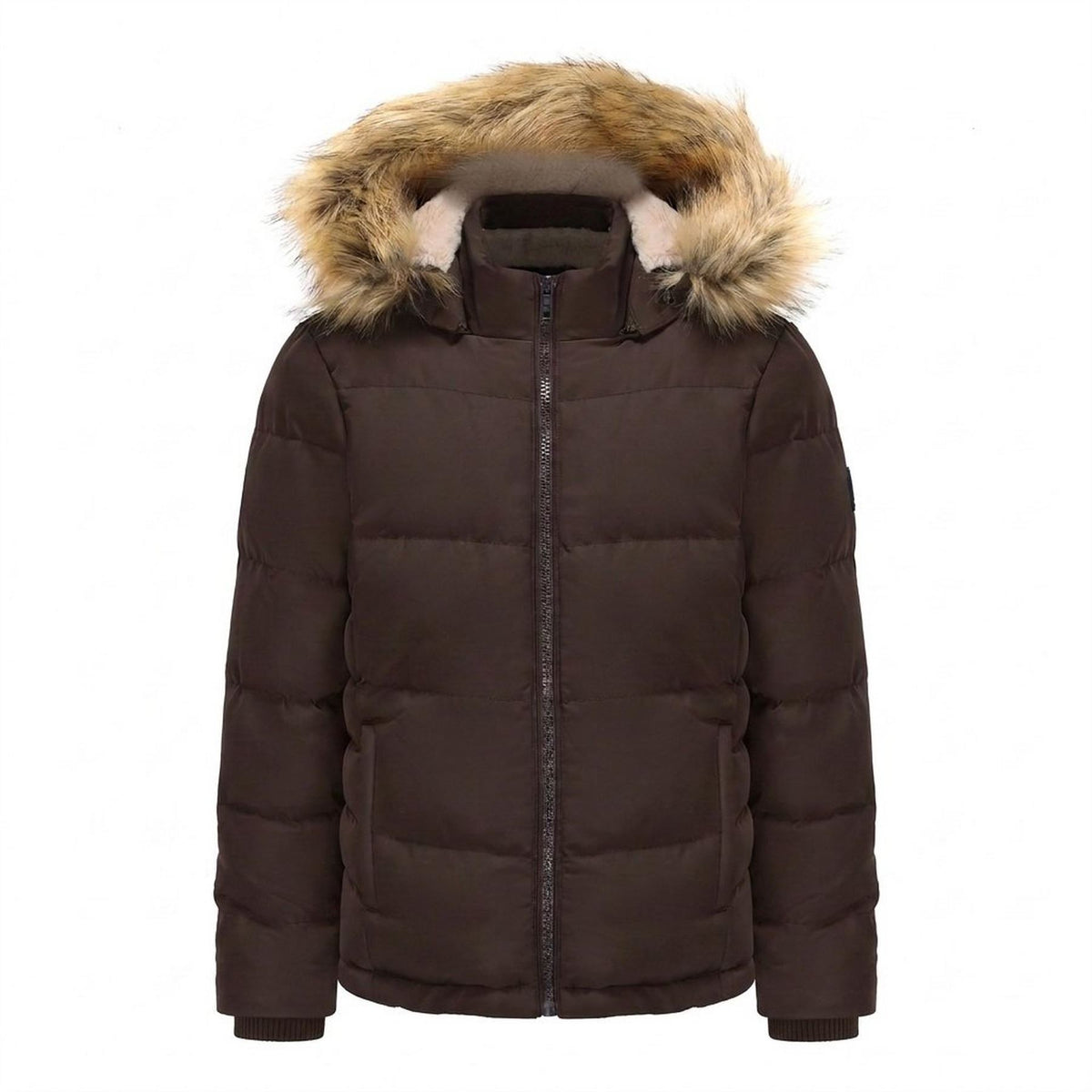 SoulCal 2 Zip Bubble Hooded Long Sleeve Short Puffer Jacket