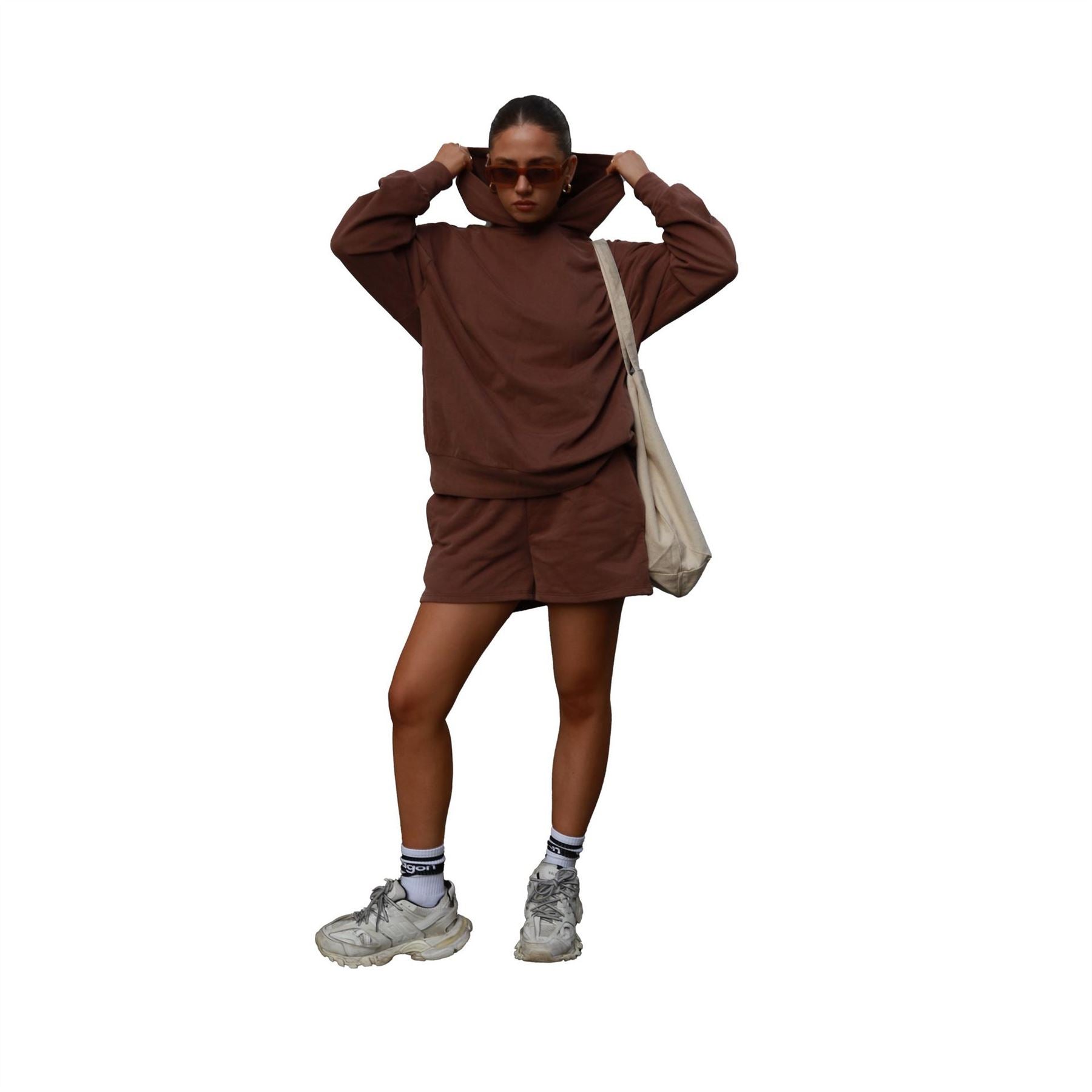 Agon Lounge Boxy Oversized Hoodie   Coffee