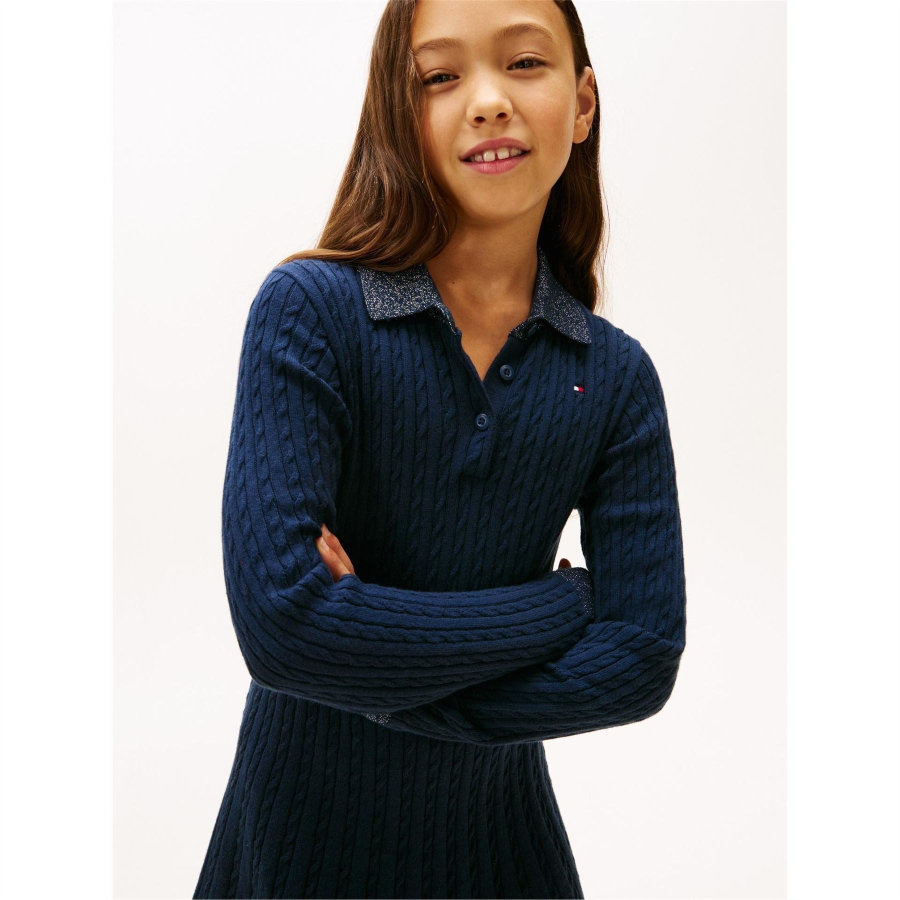 Tommy Hilfiger Cable Sweater Jumper Dress