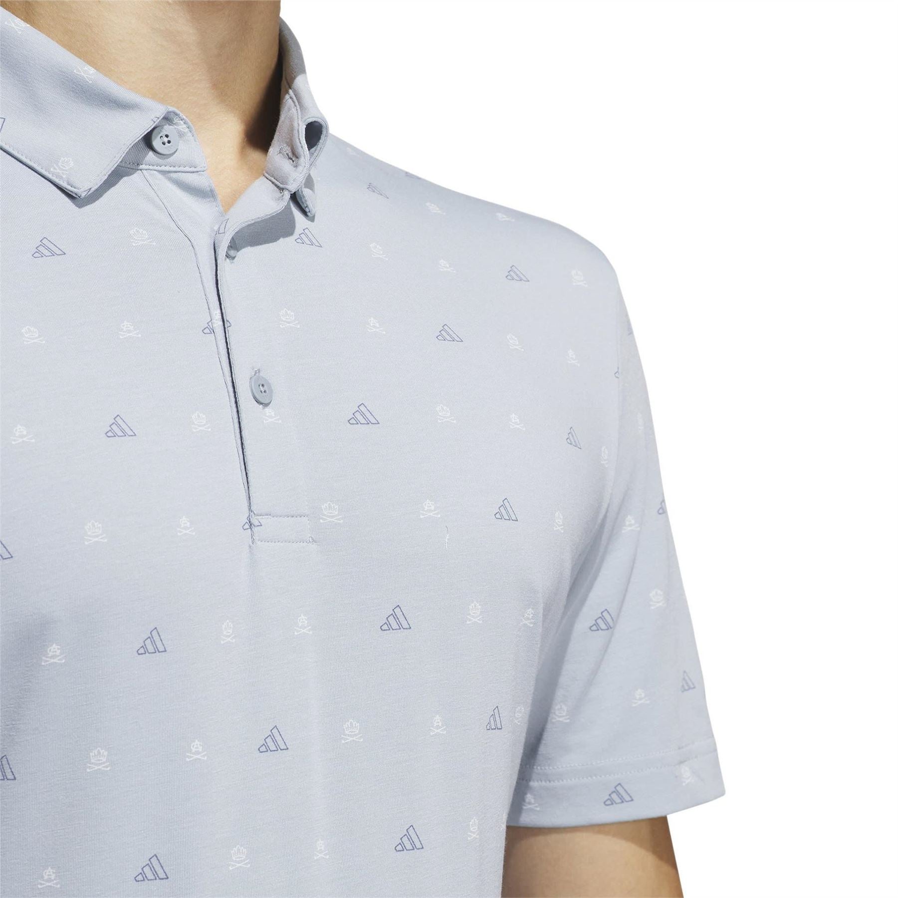 adidas Mens Go To Mini Crest Print Polo Shirt