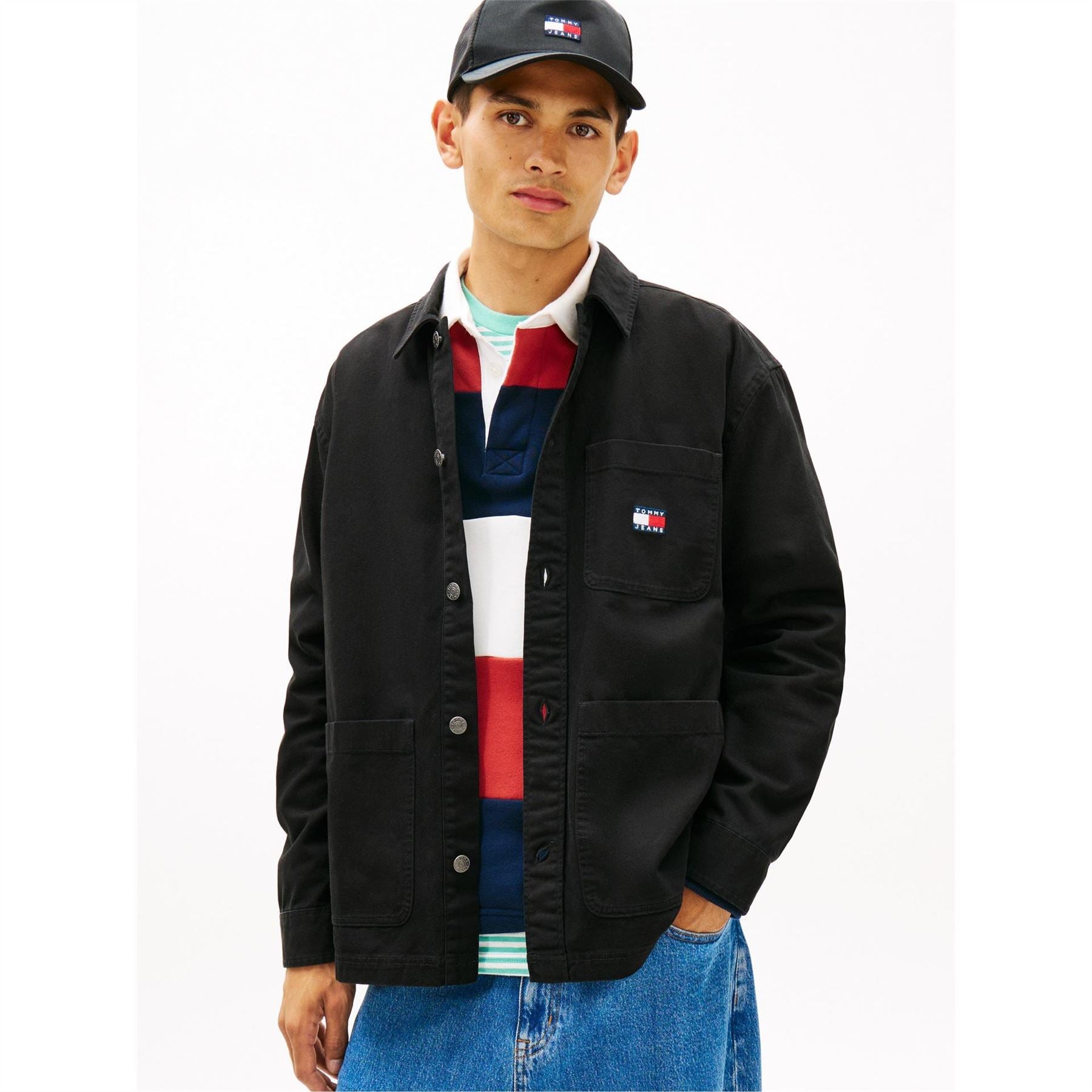Tommy Jeans Essential Solid Patterned Front Pocket Overshirt
