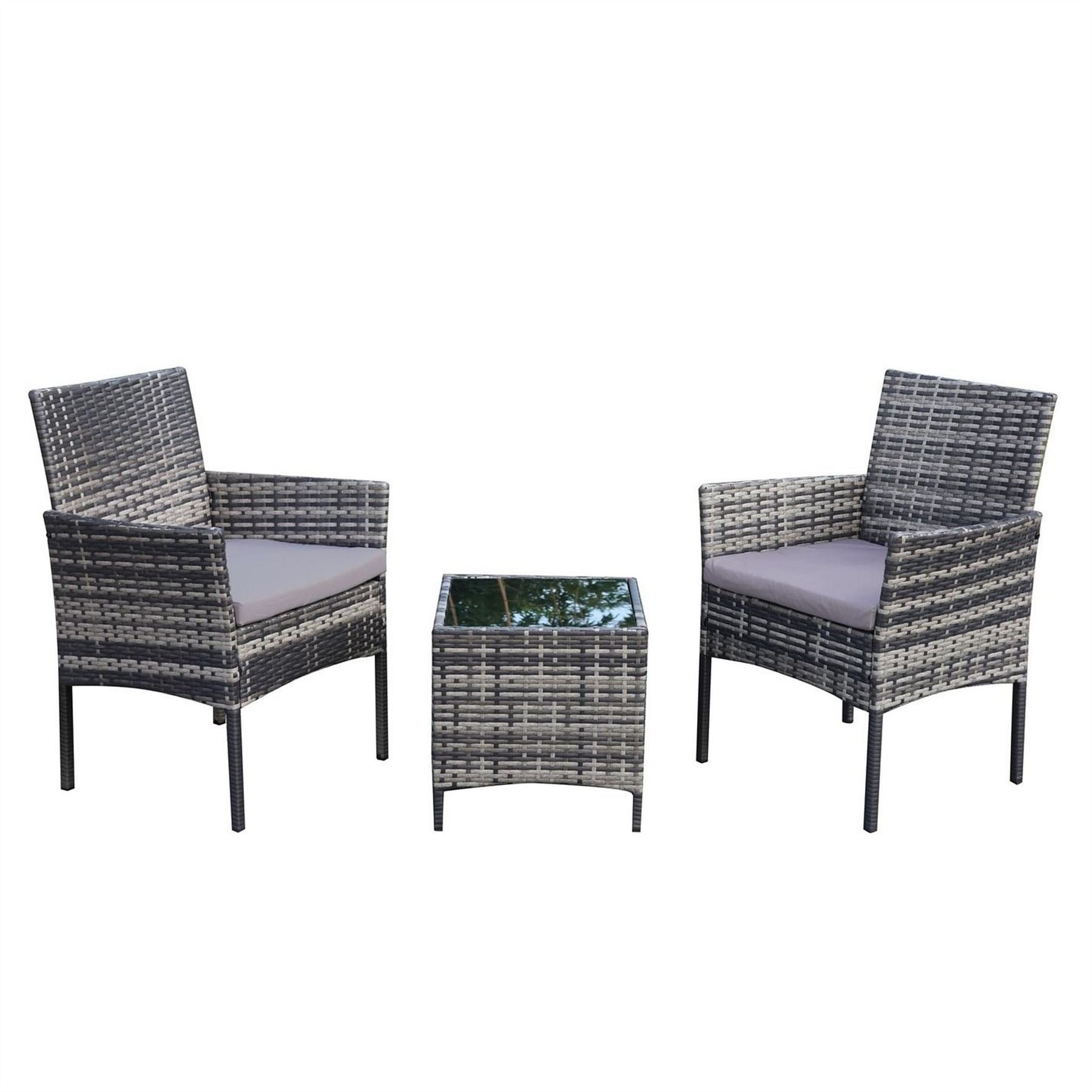 Linea Piece Rattan Weather Resistant Glass Top Garden Dining Set