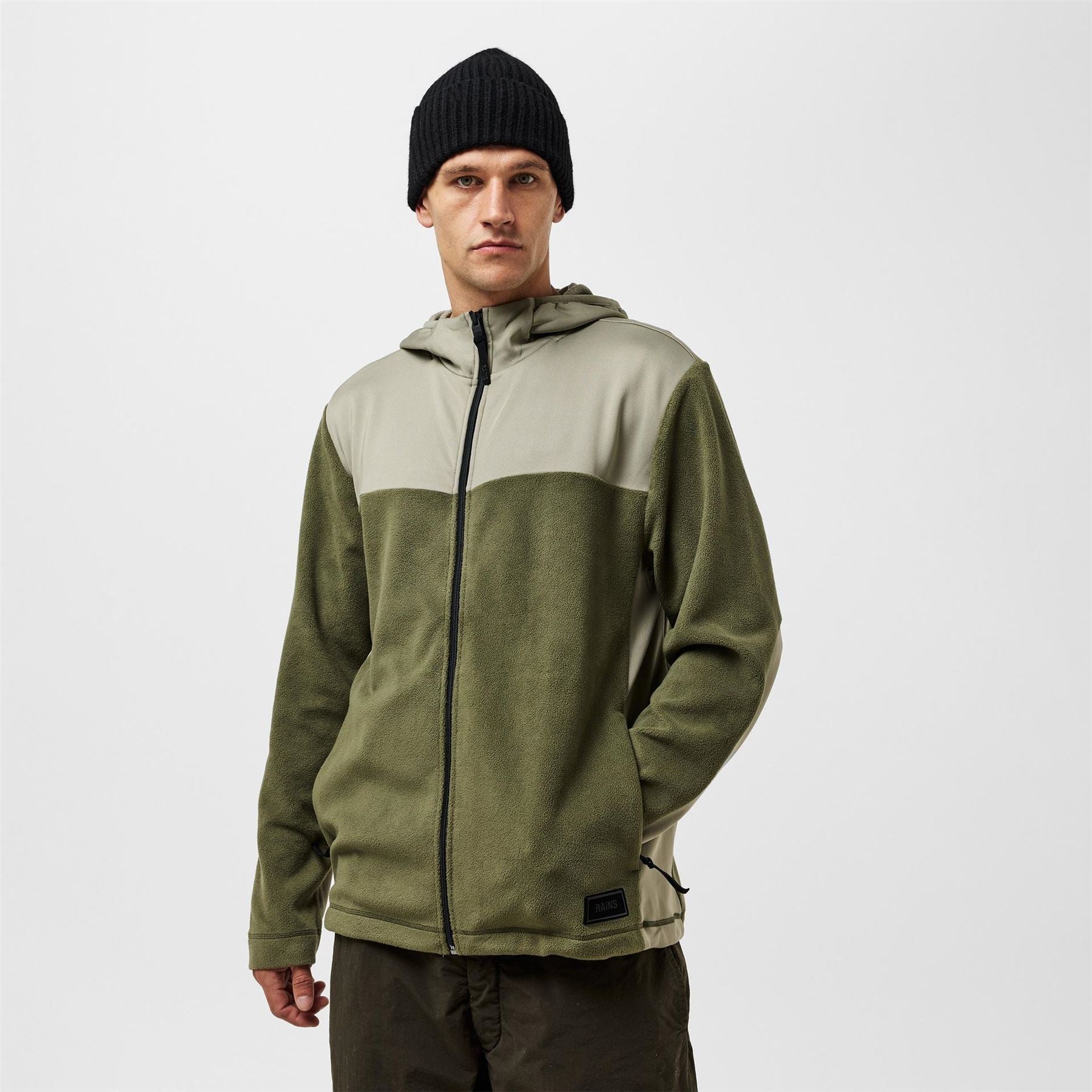 Rains Sintra Hooded Neck Solid Patterned Full Zipper Jacket
