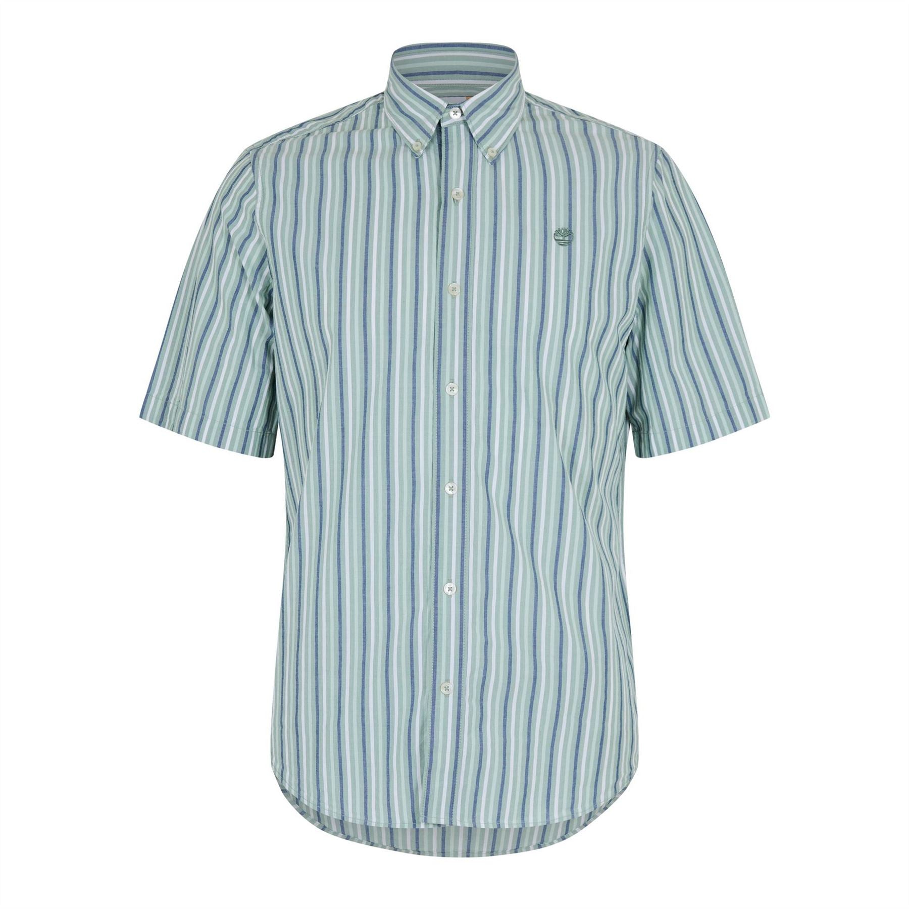 Timberland Timberland Logo Striped Button Down Collar Shirt