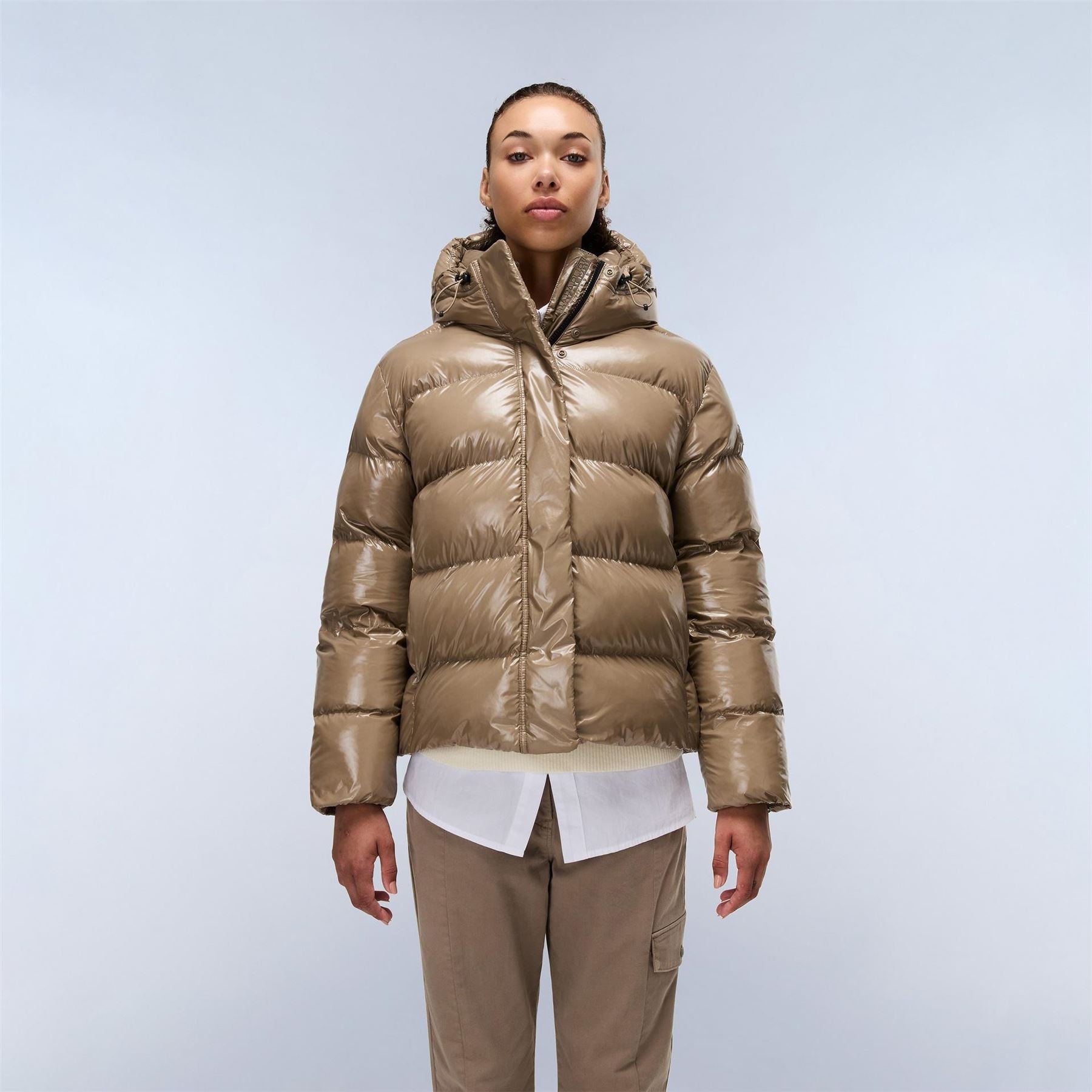 Napapijri Glane Mirror Zip Adjustable Hood Short Puffer Jacket