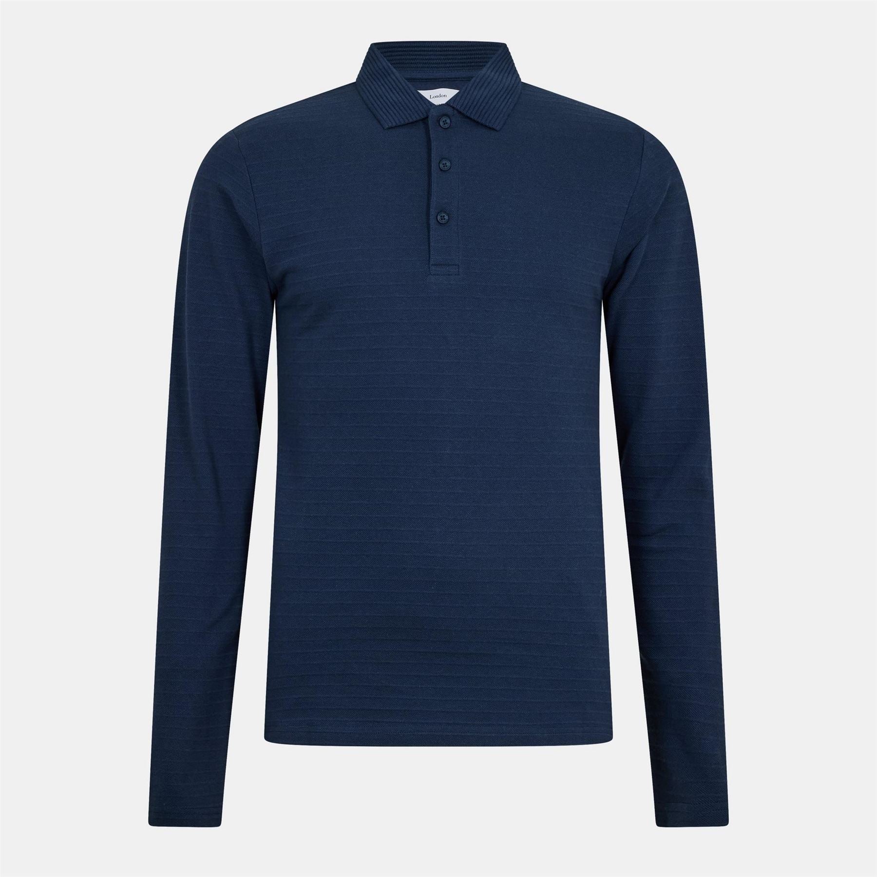 Peter Werth Albery Collared Long Sleeve Polo Shirt
