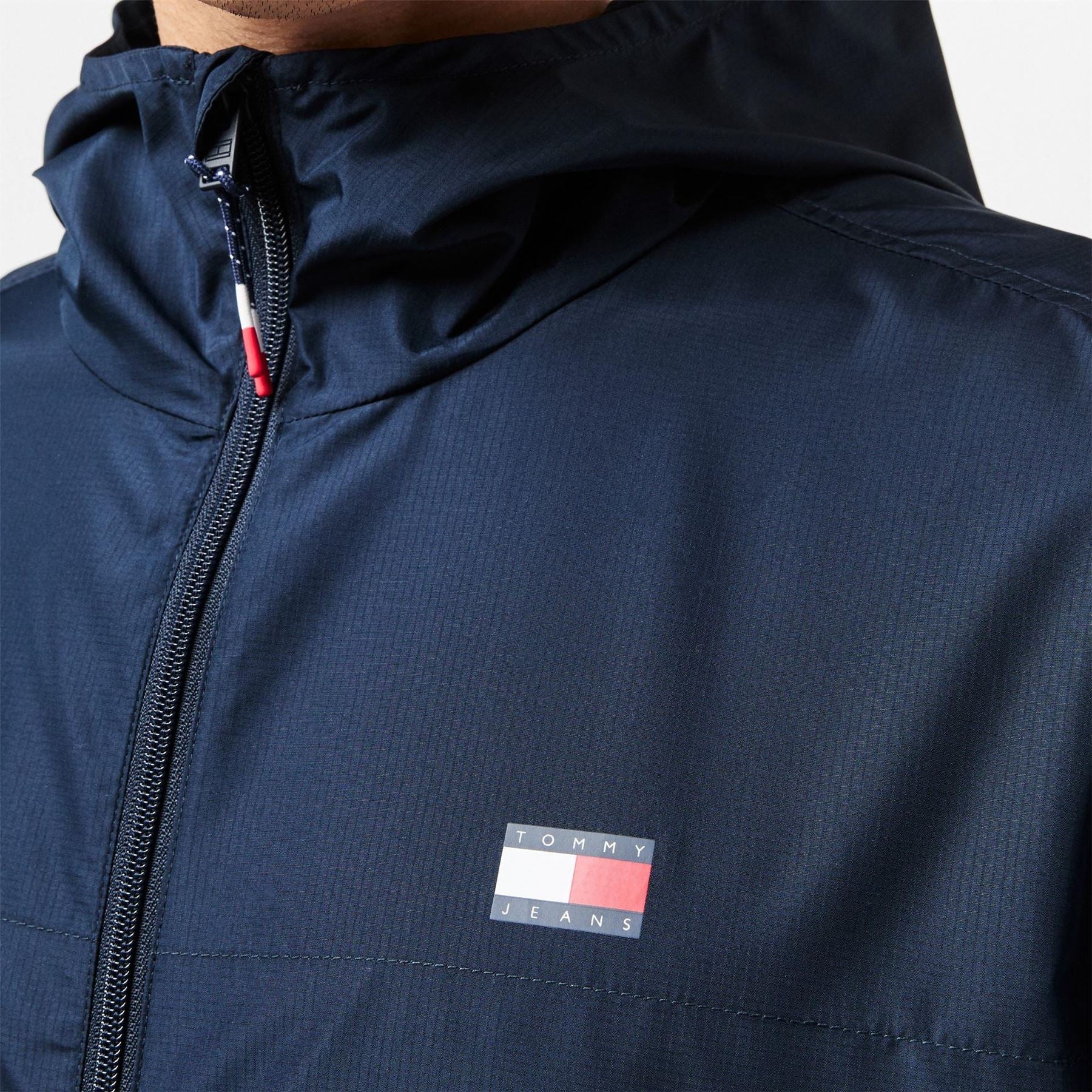 Tommy Jeans Hooded Relaxed Fit Windbreaker with Zipped Pocket