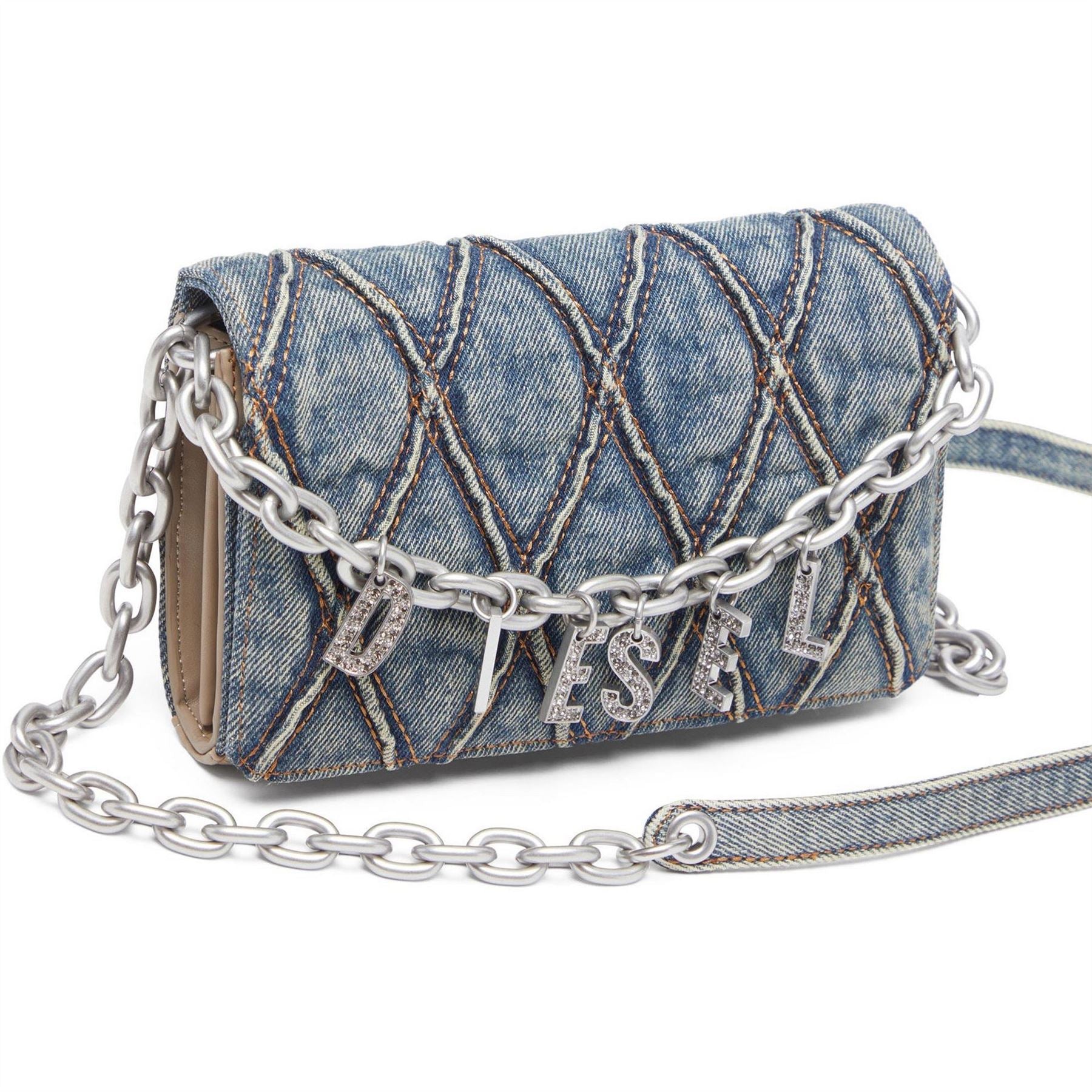Diesel Play Mirror Wallet on Chain with Charm