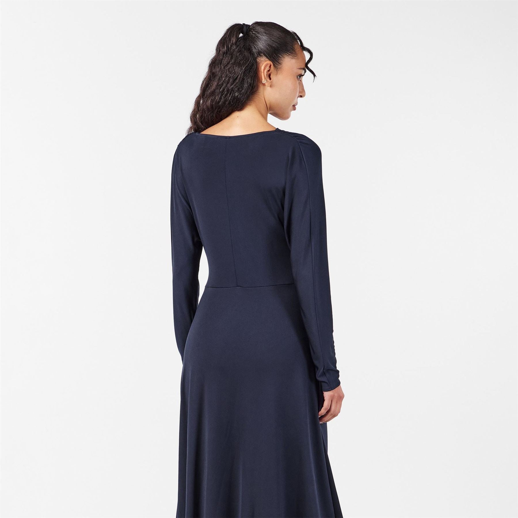Boss Ettita V-Neck Long Sleeve Midi Wrap Dress