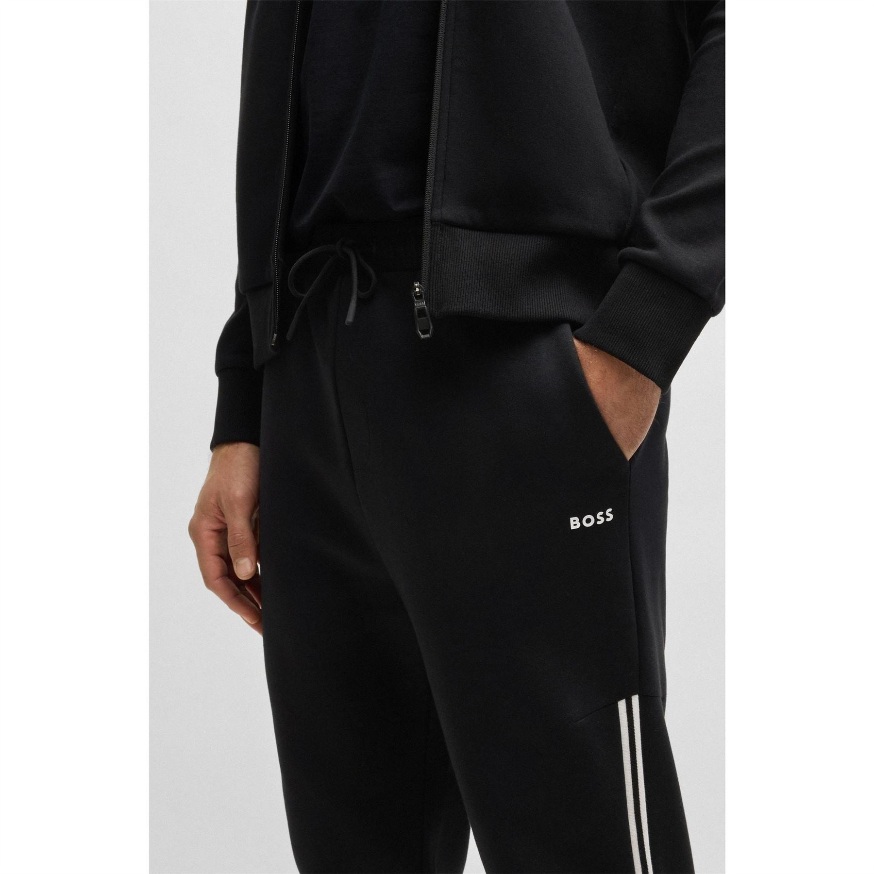 Boss Zip Neck Long Sleeve Sweatshirt Jogger Full Tracksuit
