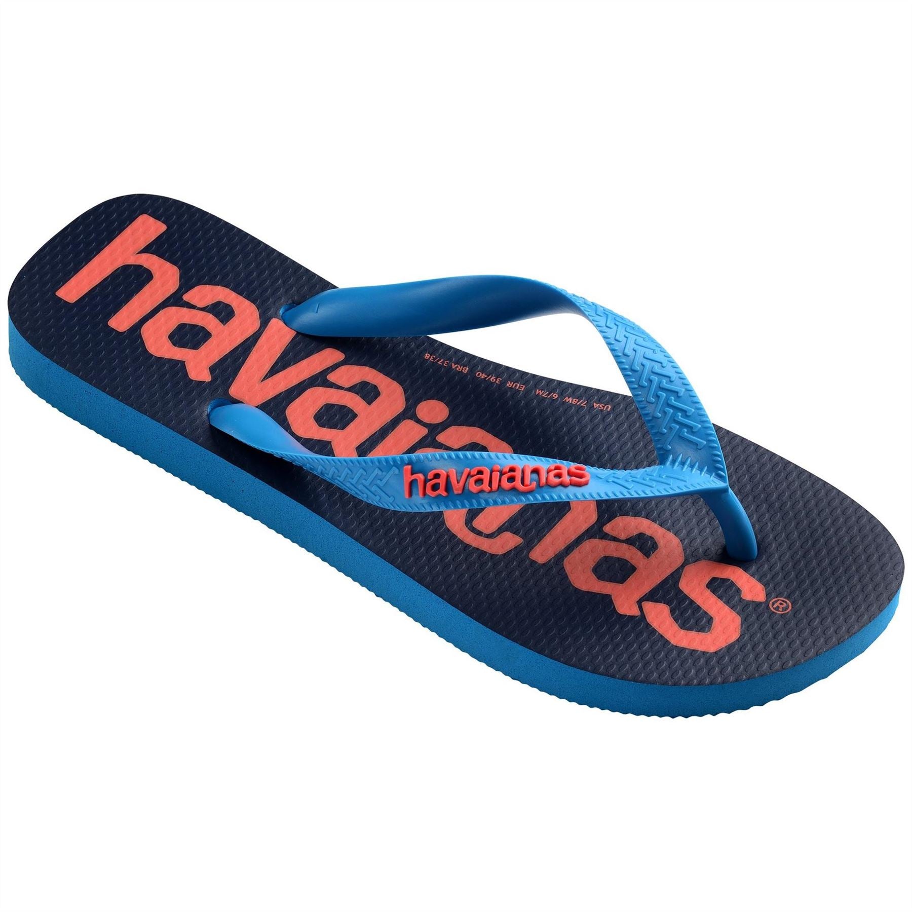 Havaianas Womens Hav. Top Logomania 2 Navy Blue 39 4 Flip Flops