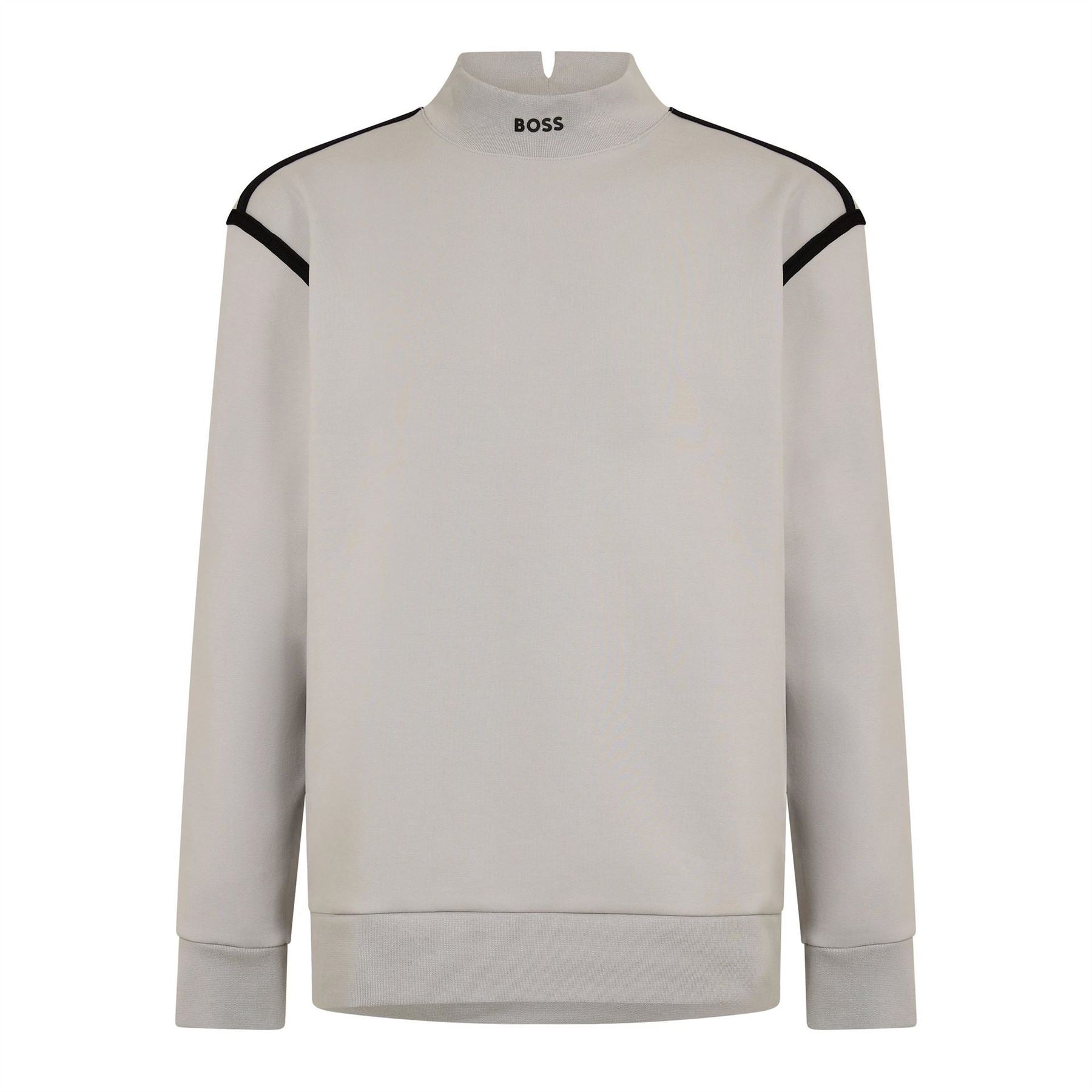 Boss Mock Neck High Collar Long Sleeve Polo Shirt