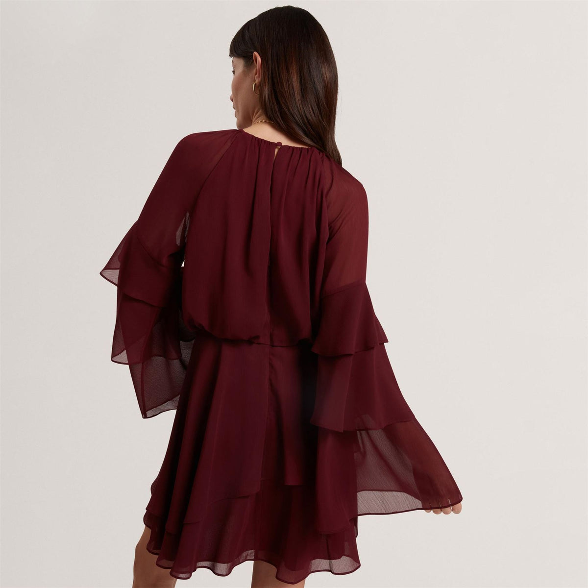 Ted Baker Baker Frill Trim Long Sleeve Mini Dress