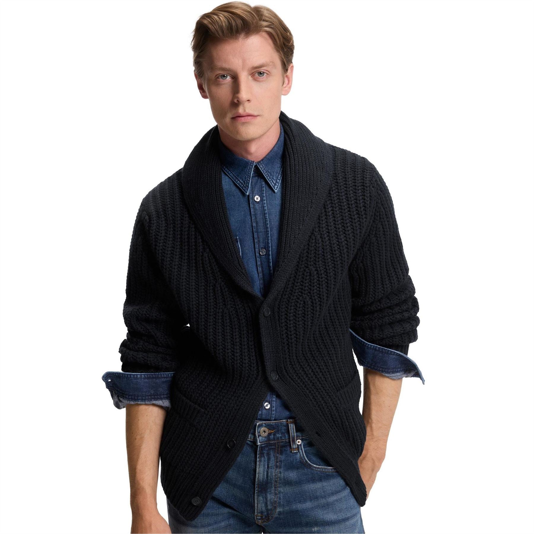 Boss Beckham Relaxed Fit Wool Cardigan