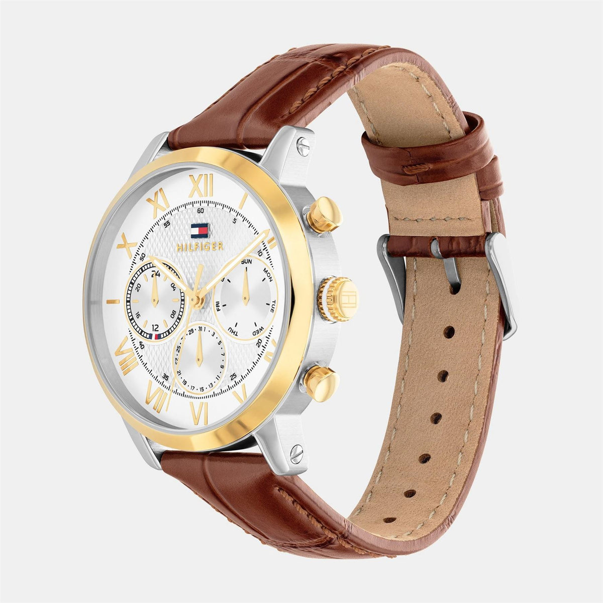 Tommy Hilfiger Hilfiger Mens Brown Leather Strap Watch