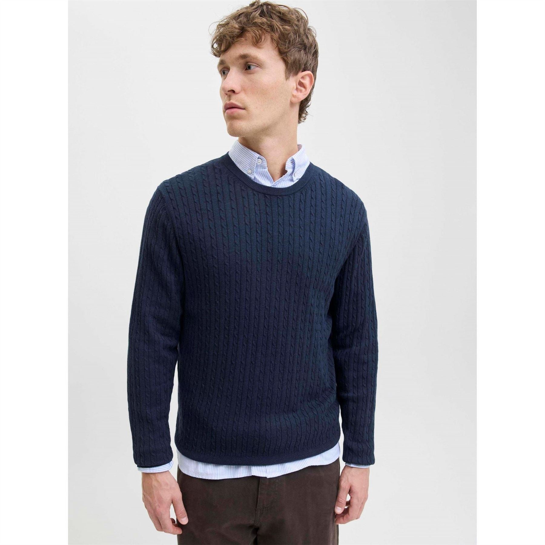 Jack and Jones Mens Cable Knit Jumper