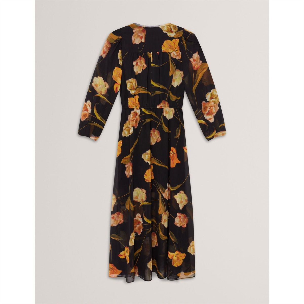 Ted Baker Plain V-Neck Long Sleeve Midi Dress