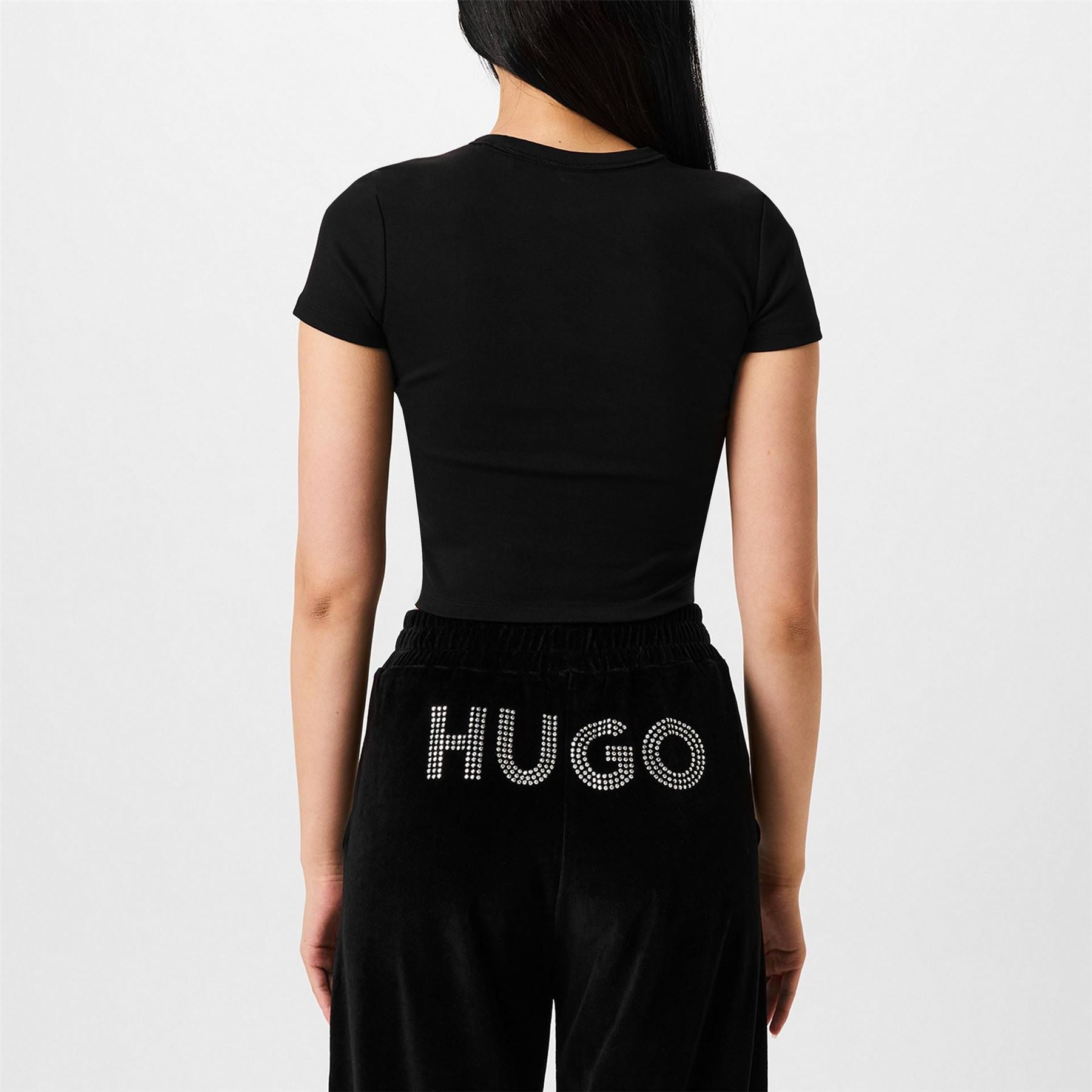 Hugo Cropped Crew Neck Relaxed Fit T-Shirt