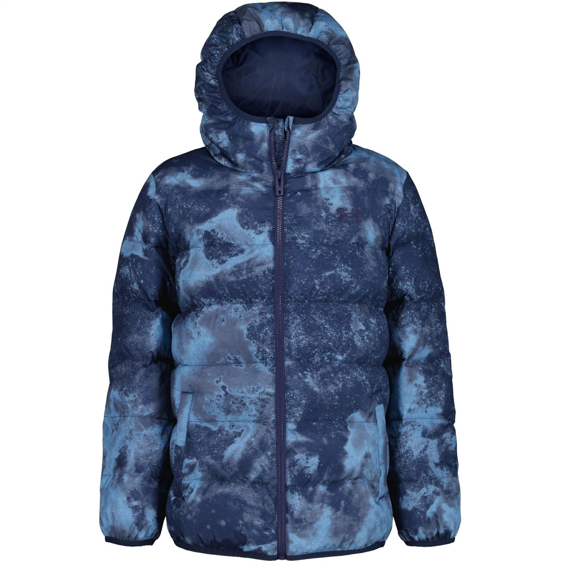 Under Armour Pronto Marble Patterned Hooded Zipped Pocket Puffer Jacket