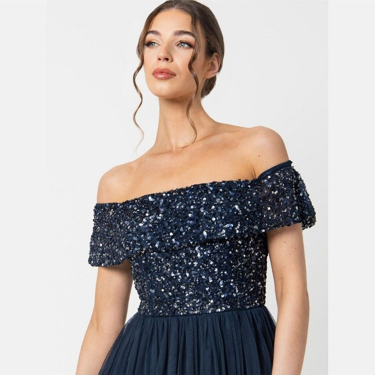 Maya Deluxe De Bardot Off The Shoulder Short Sleeve Midi Babydoll Dress