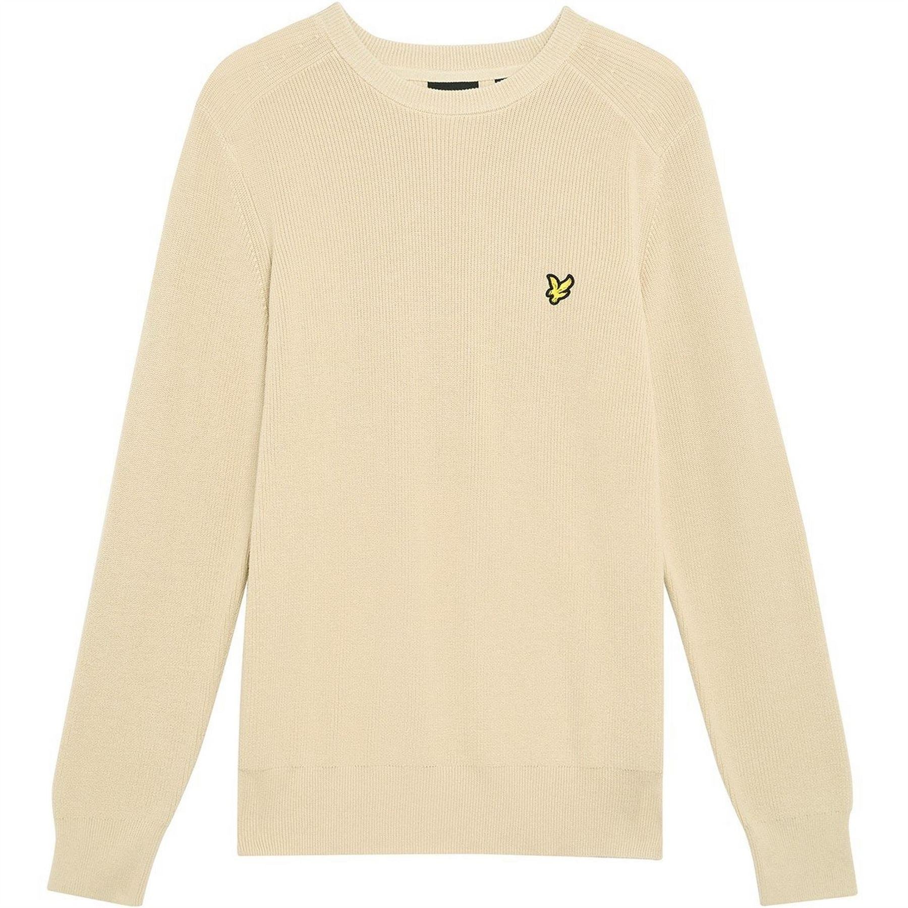 Lyle and Scott Eagle Logo Rib Crew Neck Long Sleeve Sweater