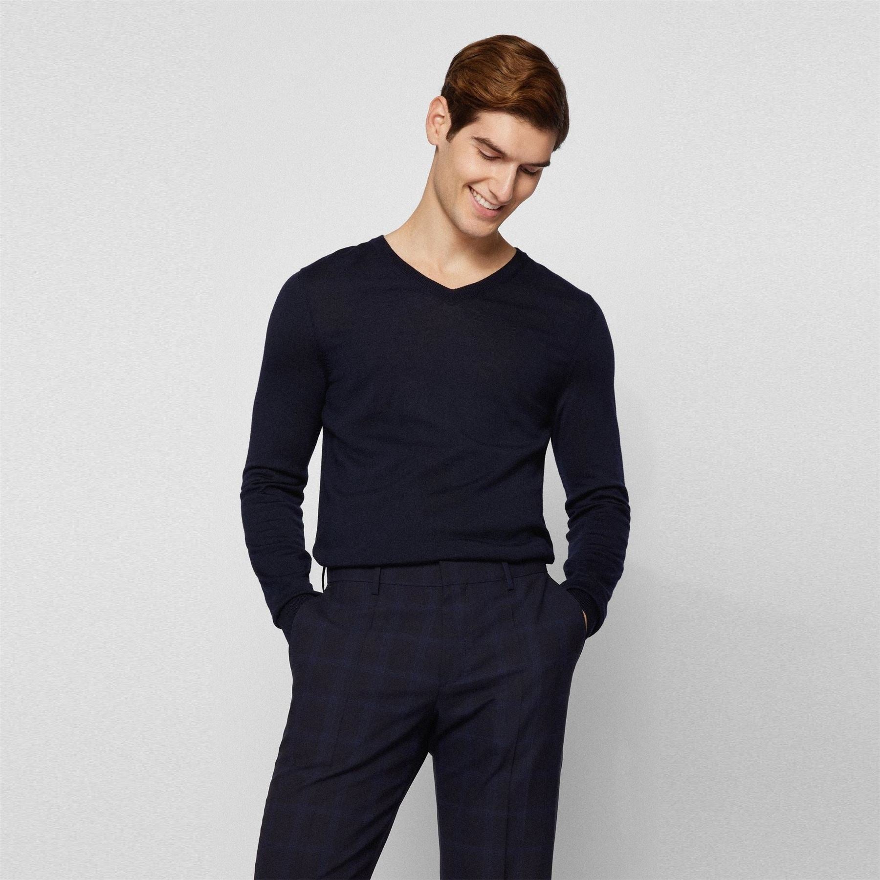 Boss V-Neck Long Sleeve Regular Fit Sweater