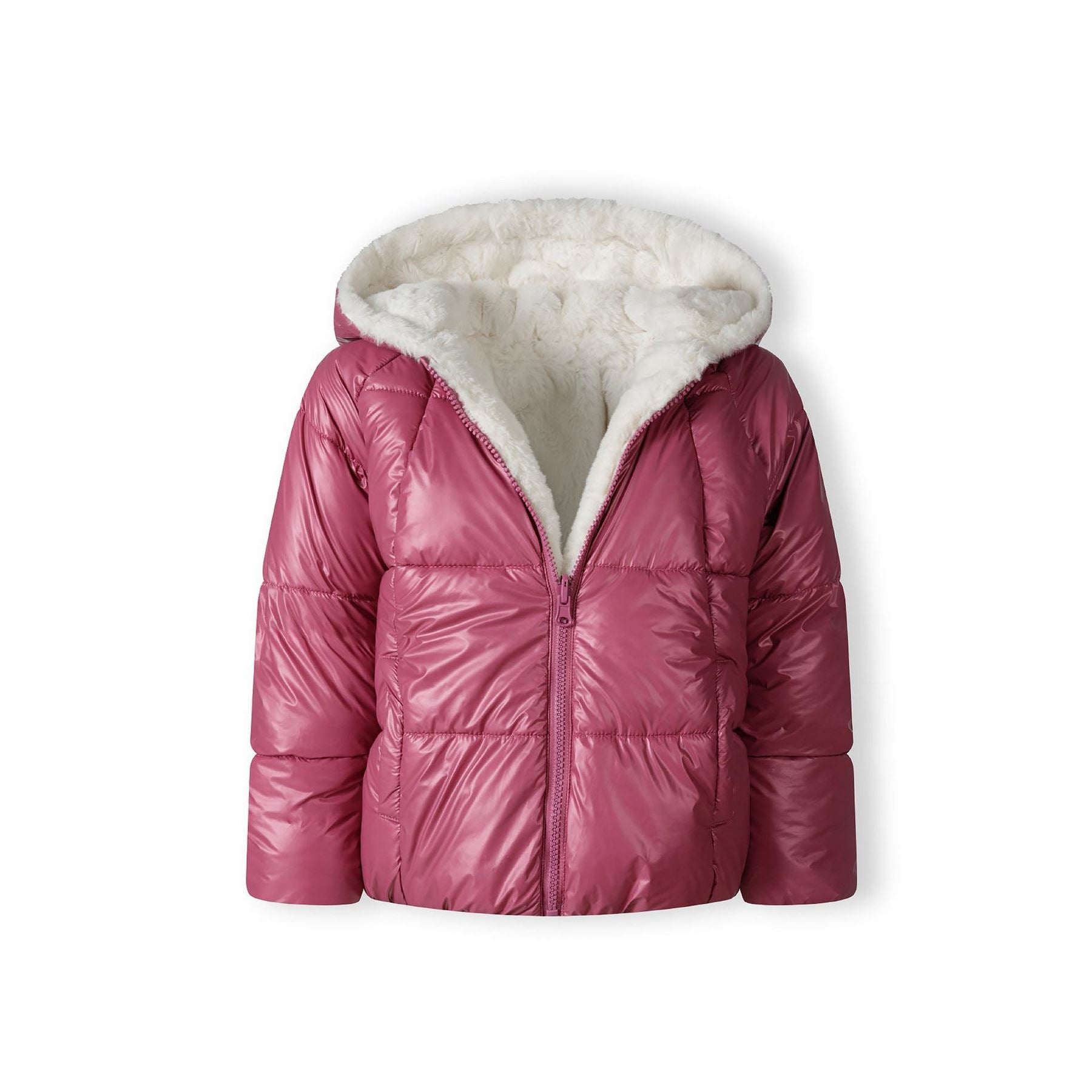 Minoti Girls Padded Reversible Jacket Metallic Purple