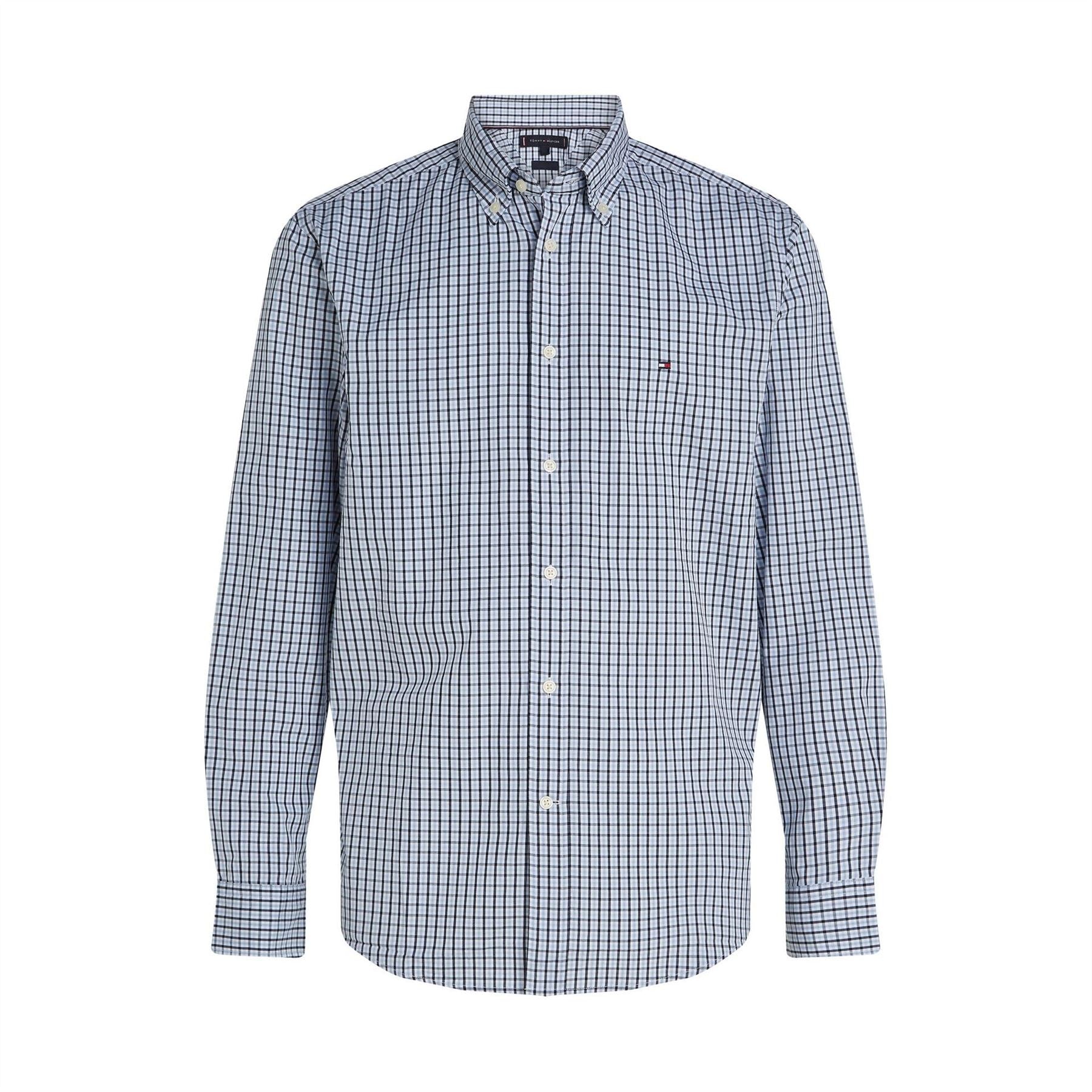 Tommy Hilfiger Flex Poplin Gingham Long Sleeve Patterned Shirt
