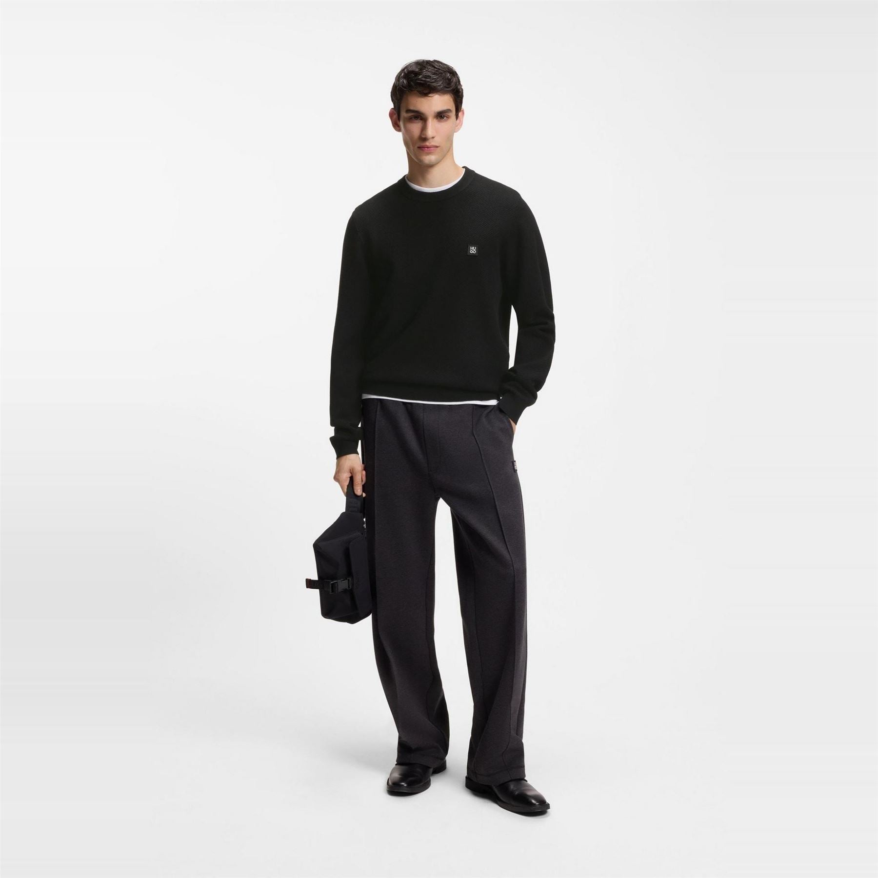 Hugo HUGO Crew Neck Wool Jumper with Logo Detail (Setal)