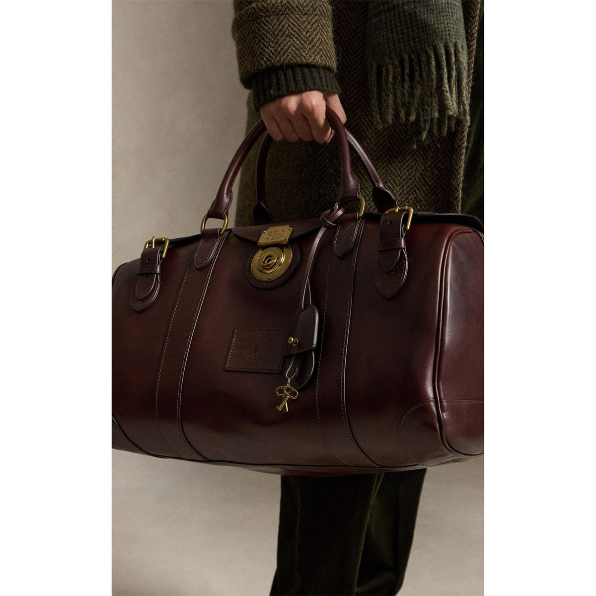 Polo Ralph Lauren Lock Leather Small Holdall Duffel Bag