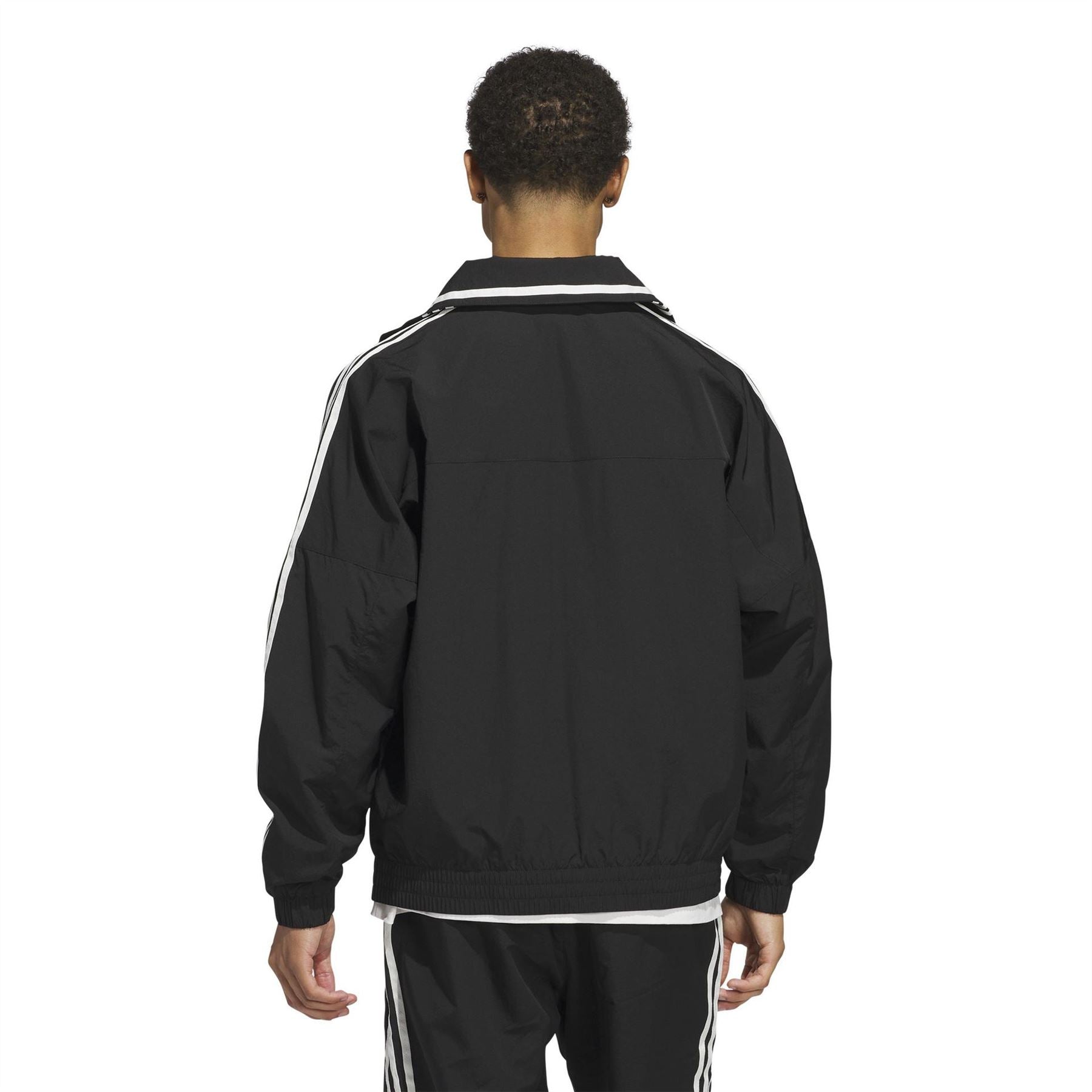 adidas Three Stripes Patterned Collared Neck Shell Jacket