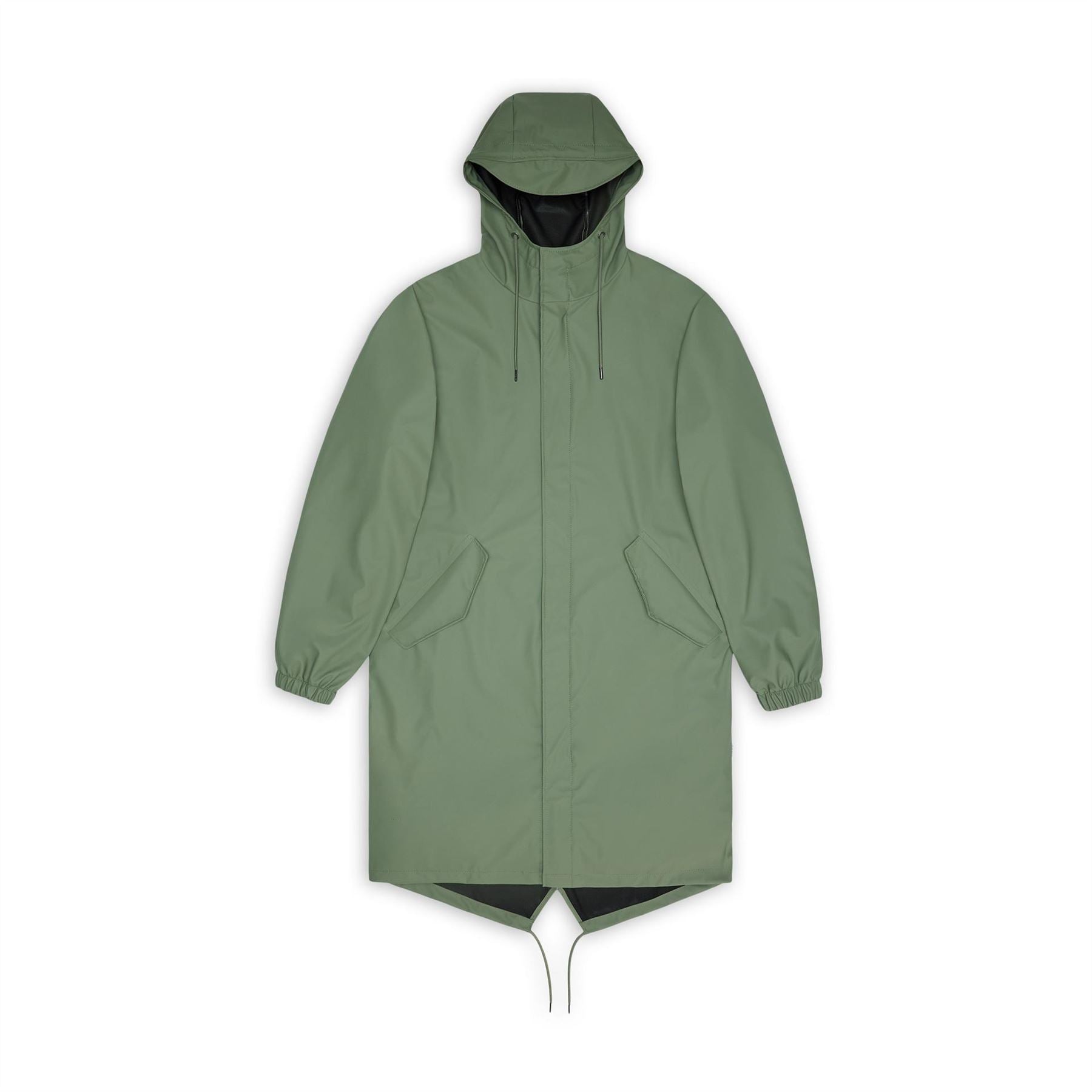 Rains Hooded Fishtail Solid Patterned Rain Jacket