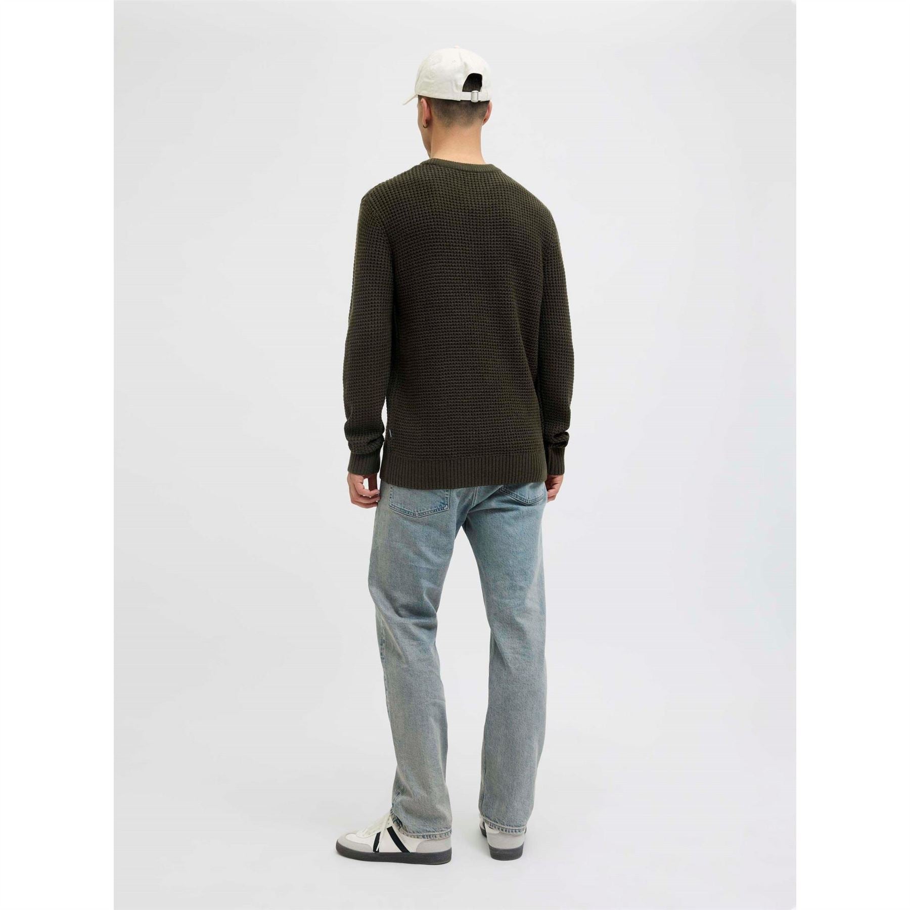 Jack and Jones Crew Neck Ribbed Collar Long Sleeve Sweater